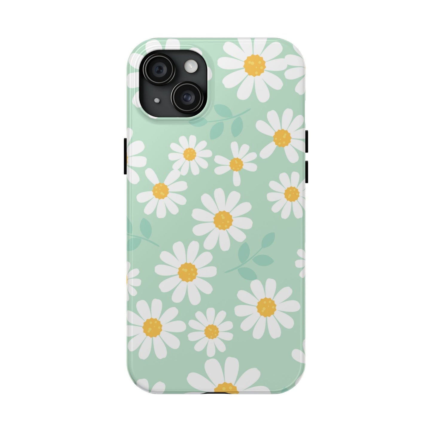 Pastel Daisy iPhone Case – Soft Mint Green Floral Design, Slim and Durable - BOGO Cases