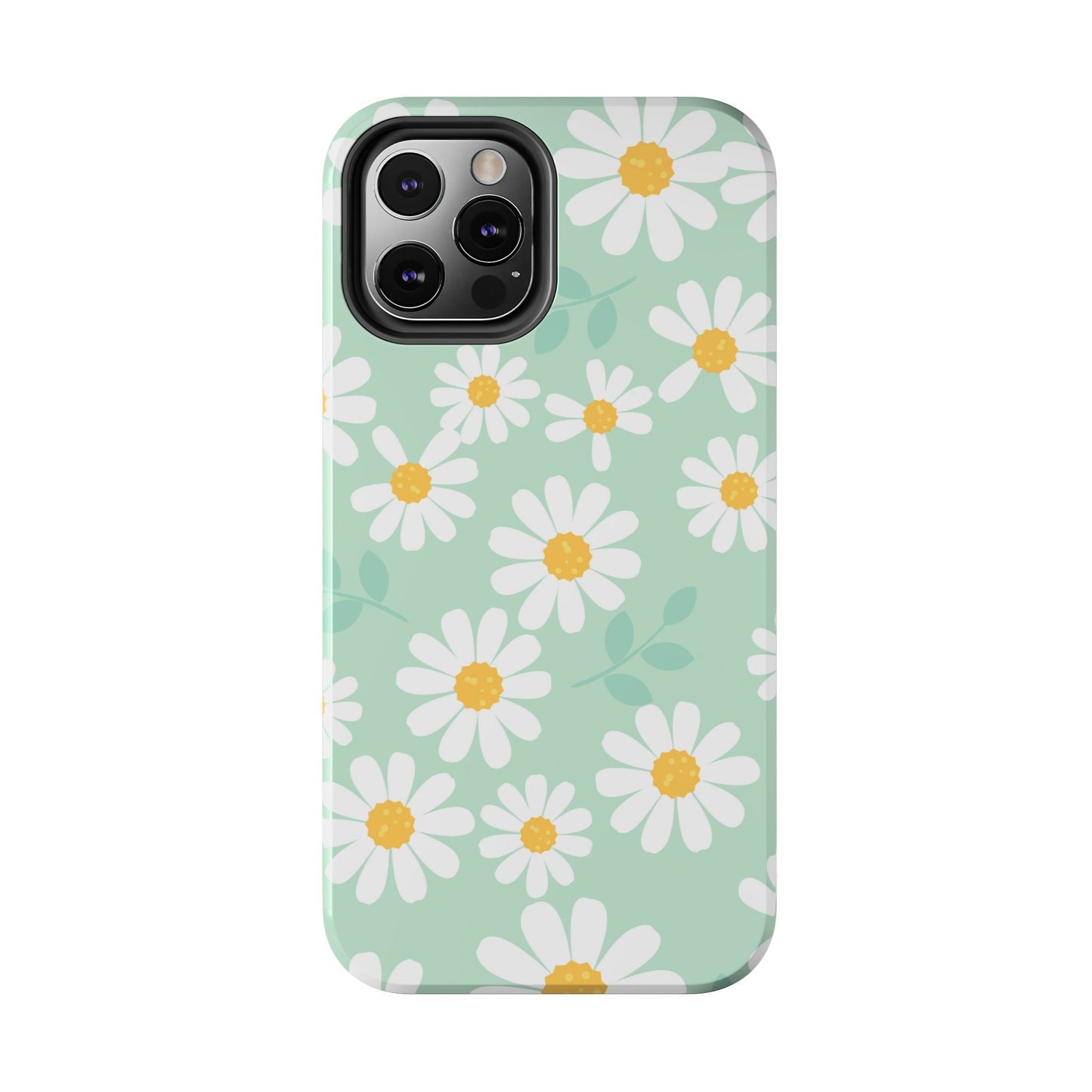Pastel Daisy iPhone Case – Soft Mint Green Floral Design, Slim and Durable - BOGO Cases