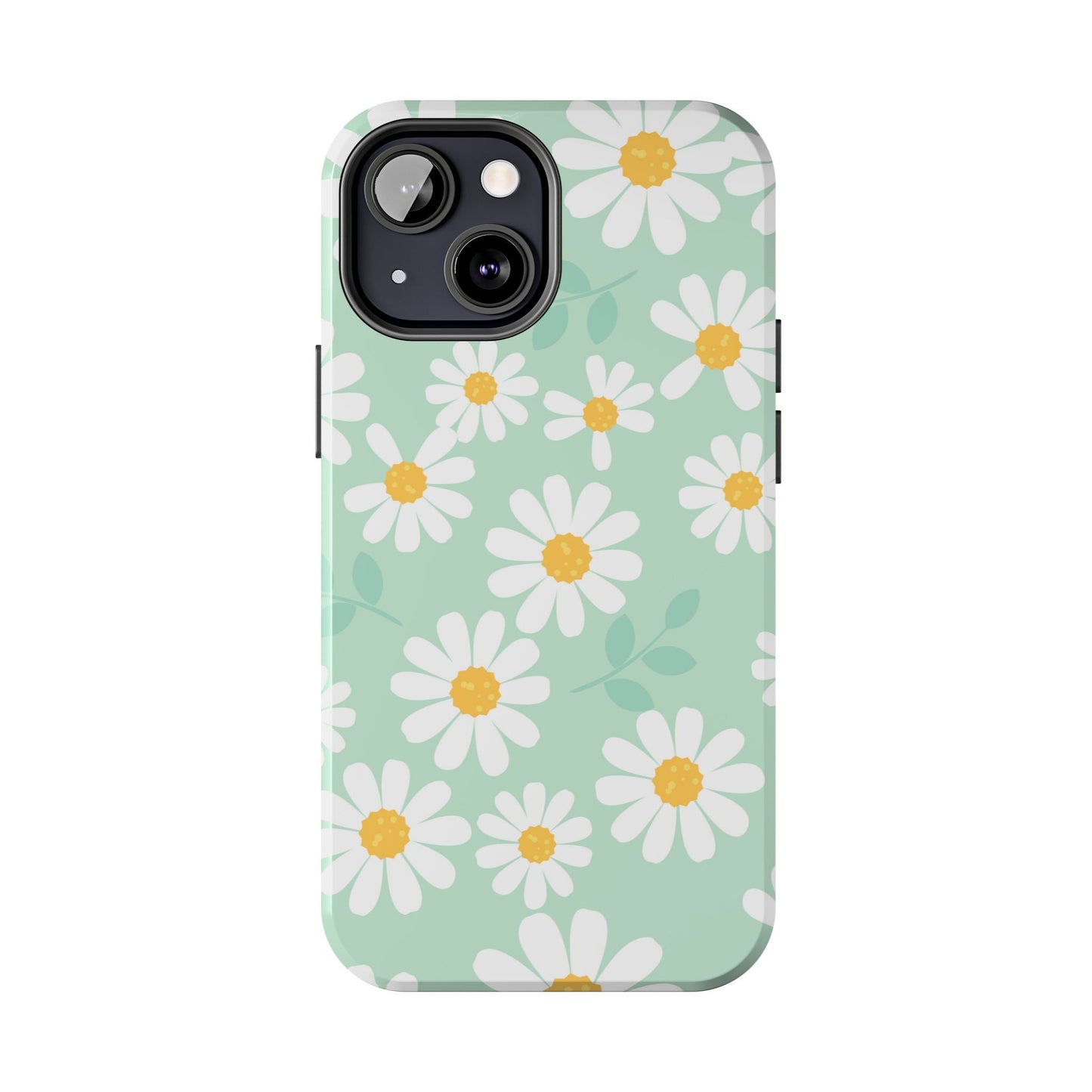 Pastel Daisy iPhone Case – Soft Mint Green Floral Design, Slim and Durable - BOGO Cases