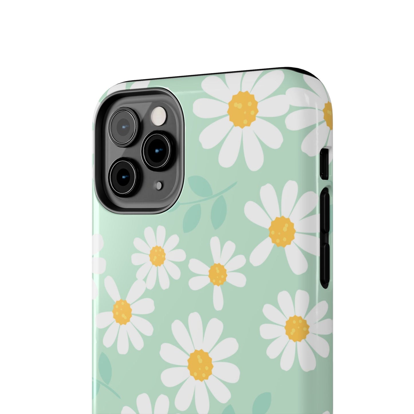 Pastel Daisy iPhone Case – Soft Mint Green Floral Design, Slim and Durable - BOGO Cases