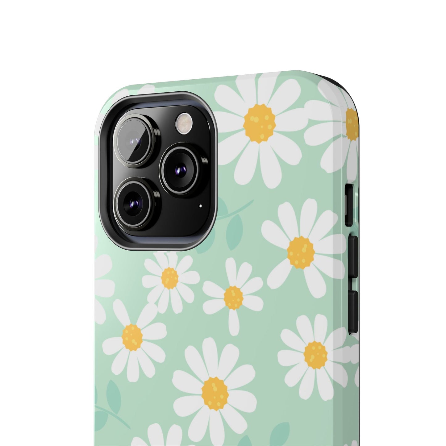 Pastel Daisy iPhone Case – Soft Mint Green Floral Design, Slim and Durable - BOGO Cases