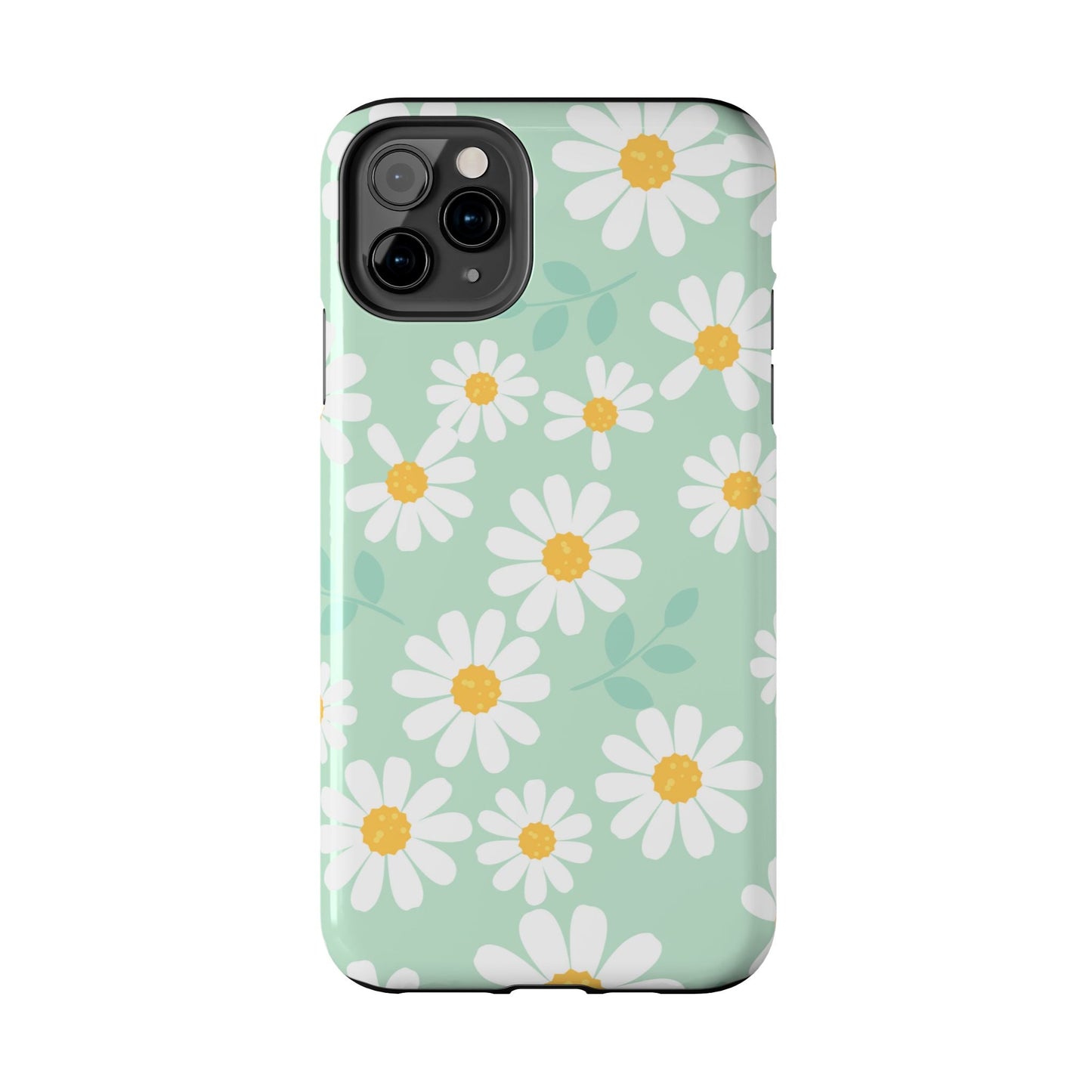 Pastel Daisy iPhone Case – Soft Mint Green Floral Design, Slim and Durable - BOGO Cases