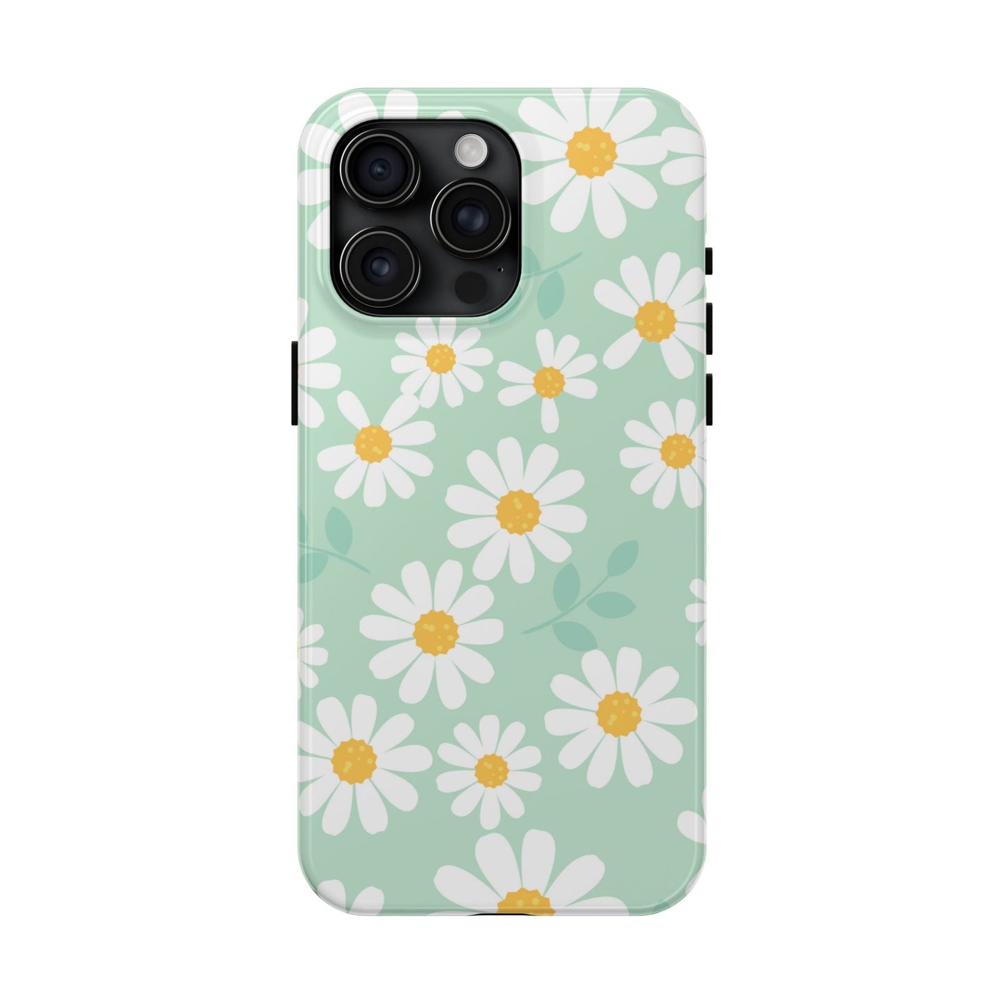 Pastel Daisy iPhone Case – Soft Mint Green Floral Design, Slim and Durable - BOGO Cases