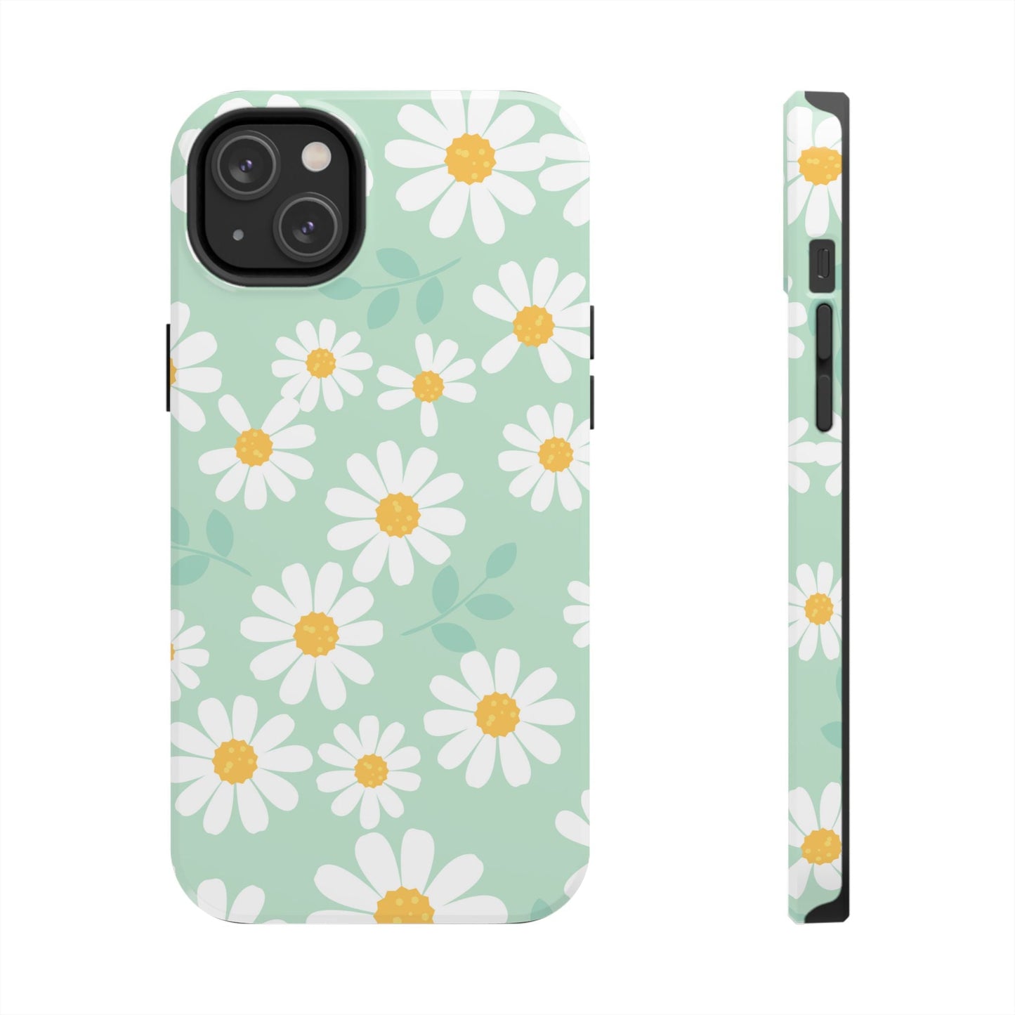 Pastel Daisy iPhone Case – Soft Mint Green Floral Design, Slim and Durable - BOGO Cases