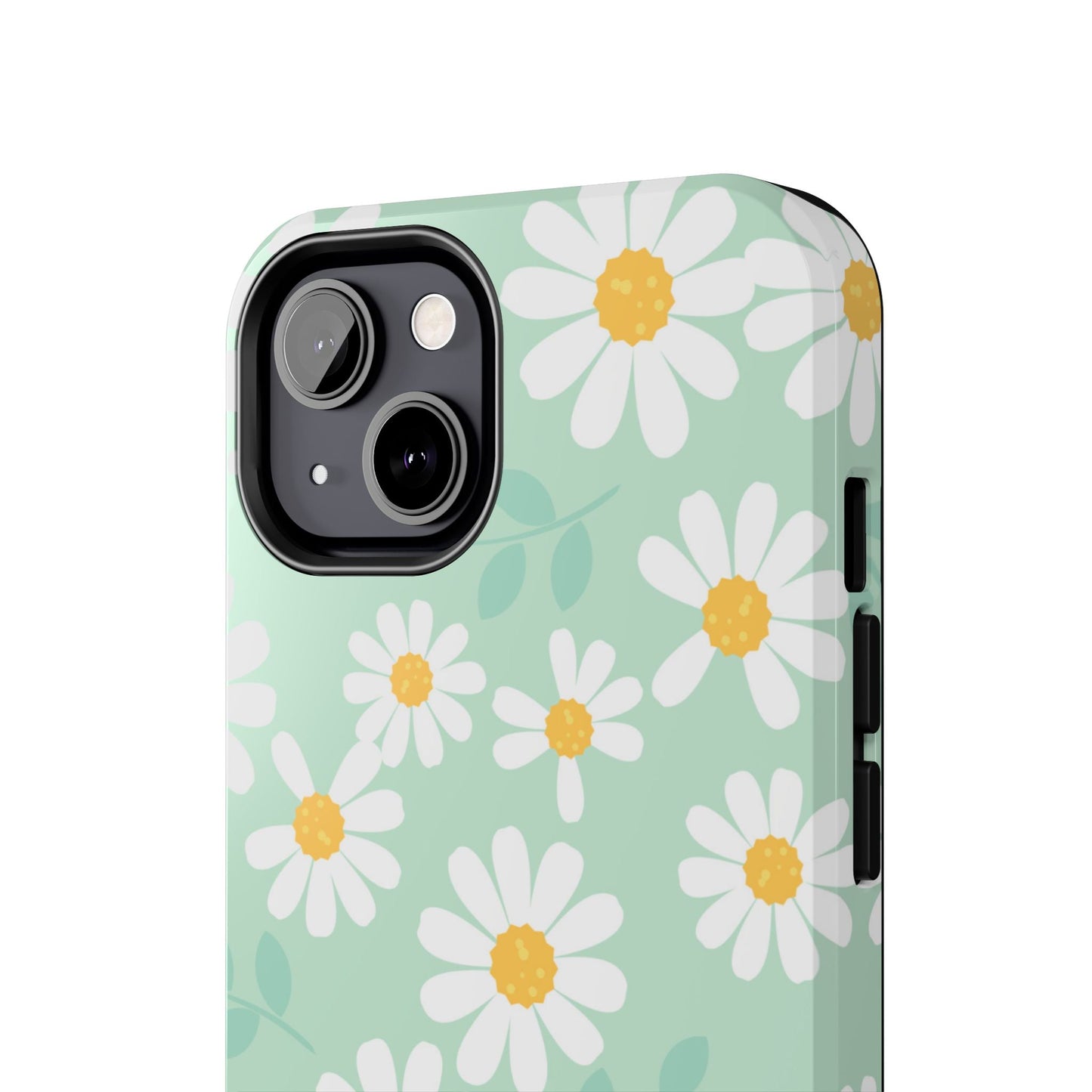 Pastel Daisy iPhone Case – Soft Mint Green Floral Design, Slim and Durable - BOGO Cases