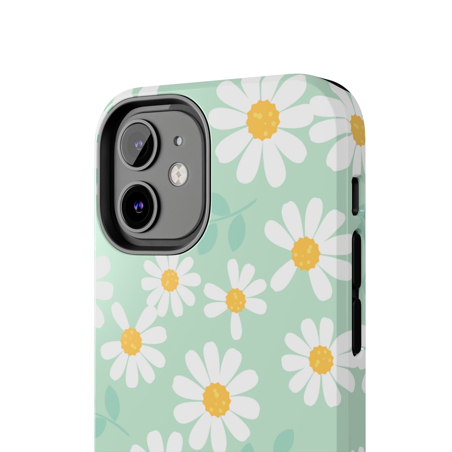 Pastel Daisy iPhone Case – Soft Mint Green Floral Design, Slim and Durable - BOGO Cases
