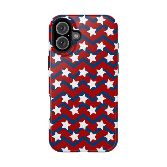 Patriotic Chevron Stars - MagSafe iPhone Case - BOGO Cases
