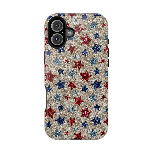 Patriotic Glitter Stars – MagSafe iPhone Case - BOGO Cases