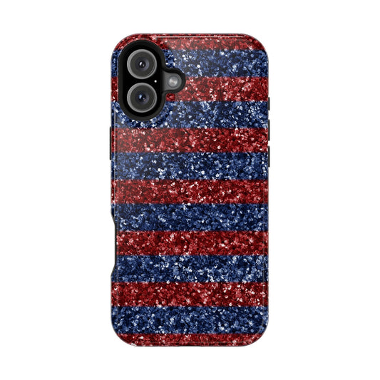 Patriotic Glitter Stripes – MagSafe iPhone Case - BOGO Cases