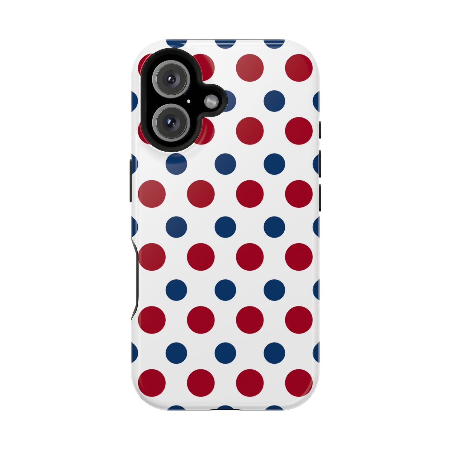 Patriotic Navy, White, and Red Polka Dot MagSafe iPhone Case - BOGO Cases
