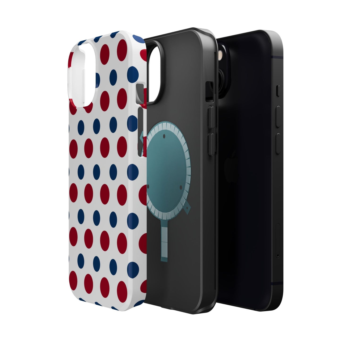 Patriotic Navy, White, and Red Polka Dot MagSafe iPhone Case - BOGO Cases