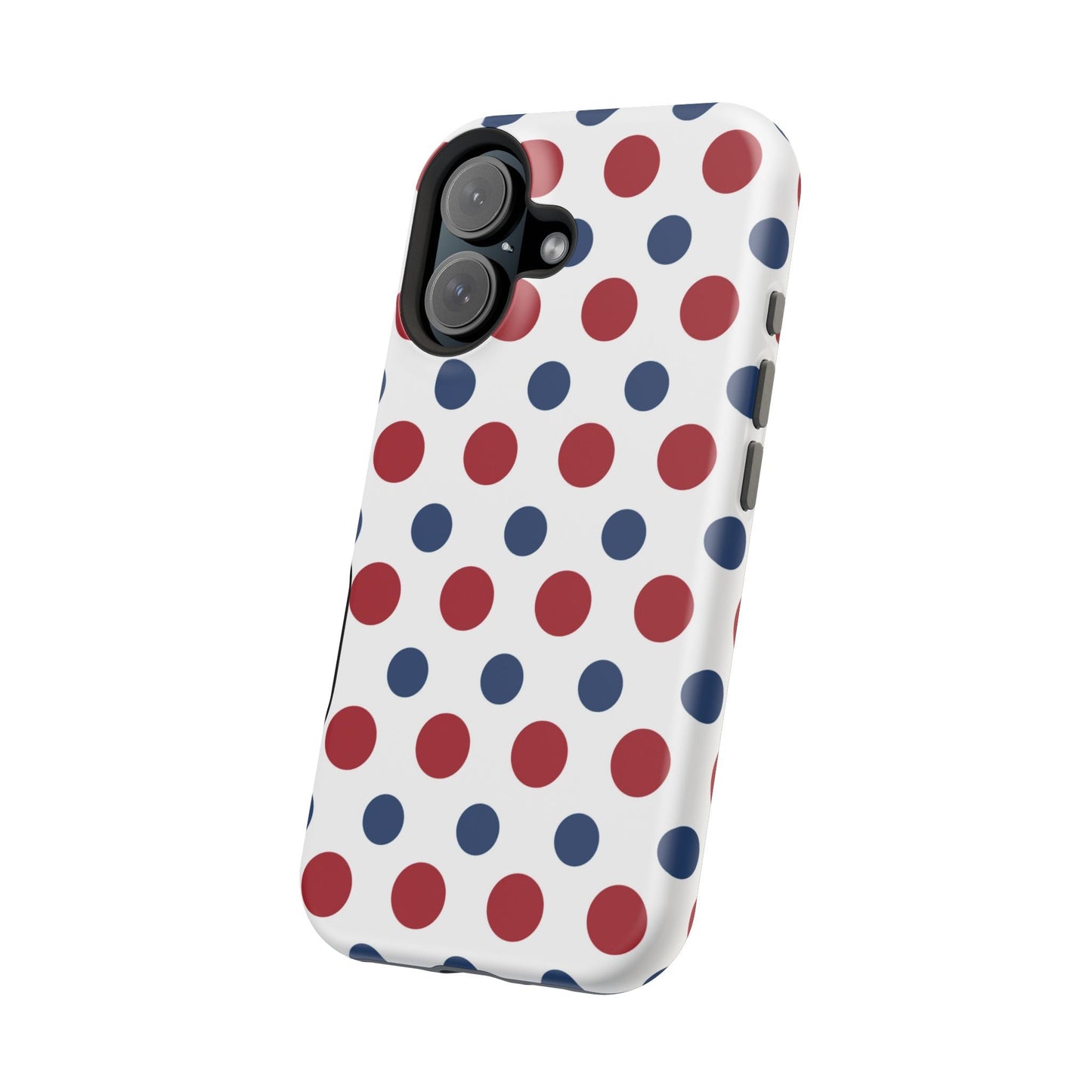 Patriotic Navy, White, and Red Polka Dot MagSafe iPhone Case - BOGO Cases
