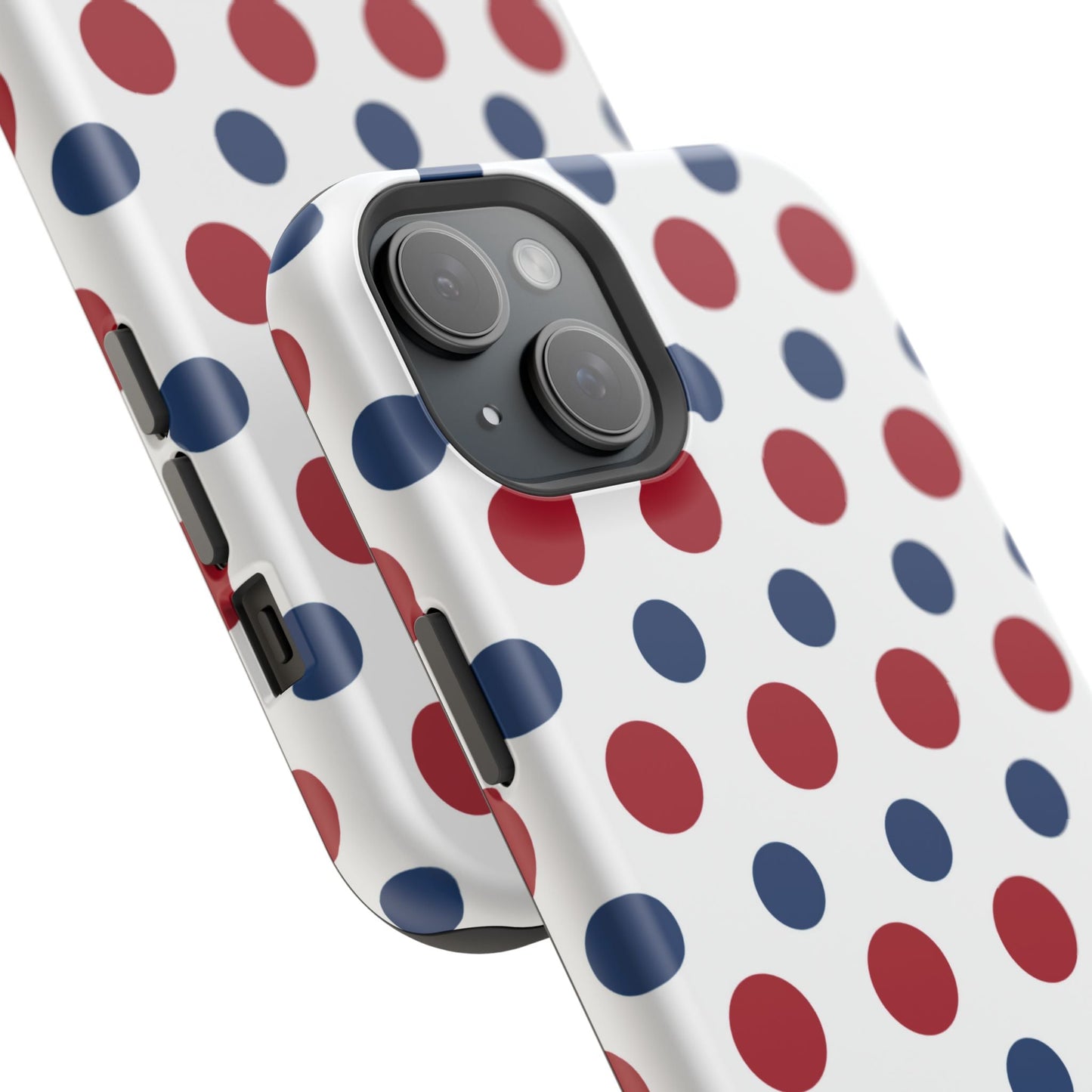 Patriotic Navy, White, and Red Polka Dot MagSafe iPhone Case - BOGO Cases