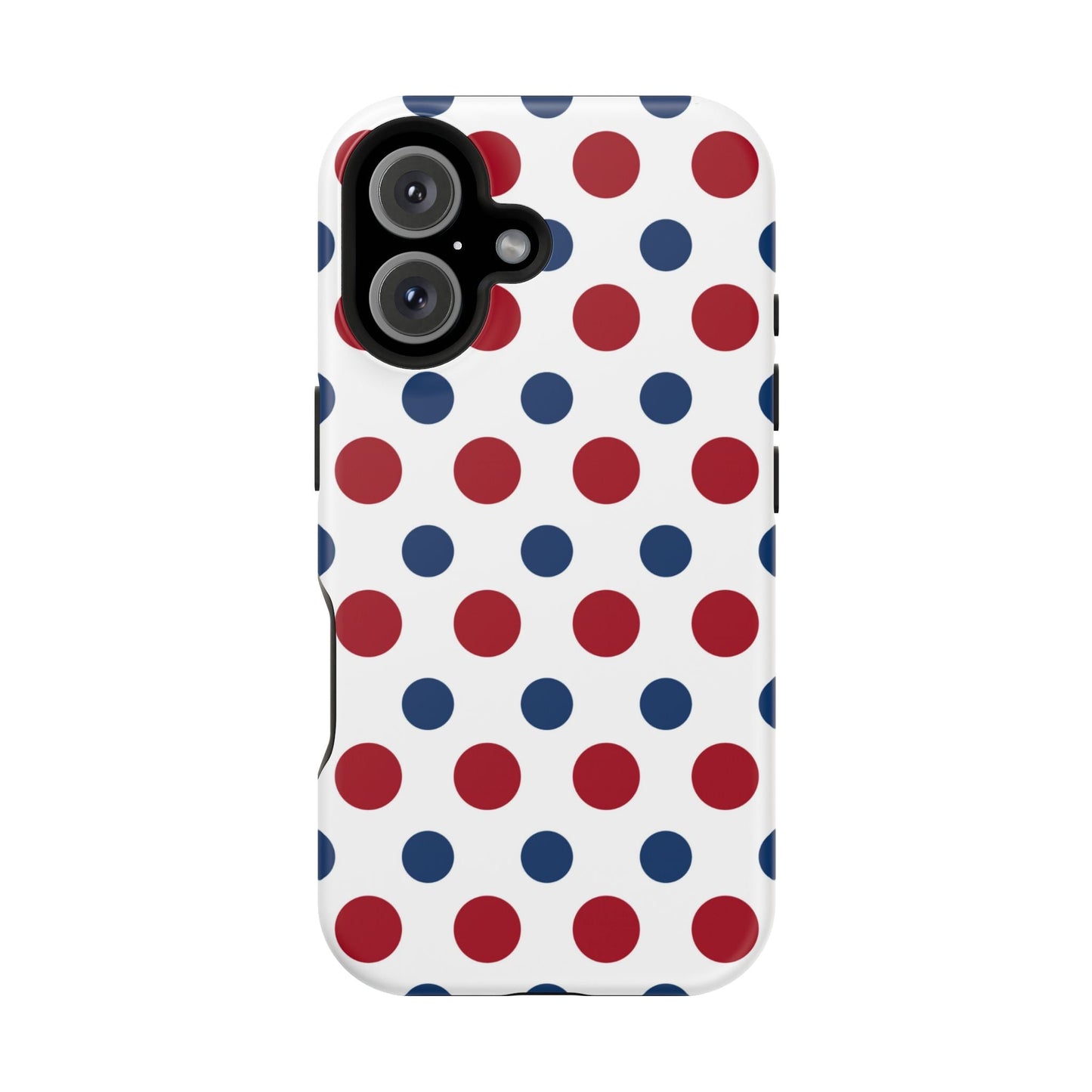 Patriotic Navy, White, and Red Polka Dot MagSafe iPhone Case - BOGO Cases