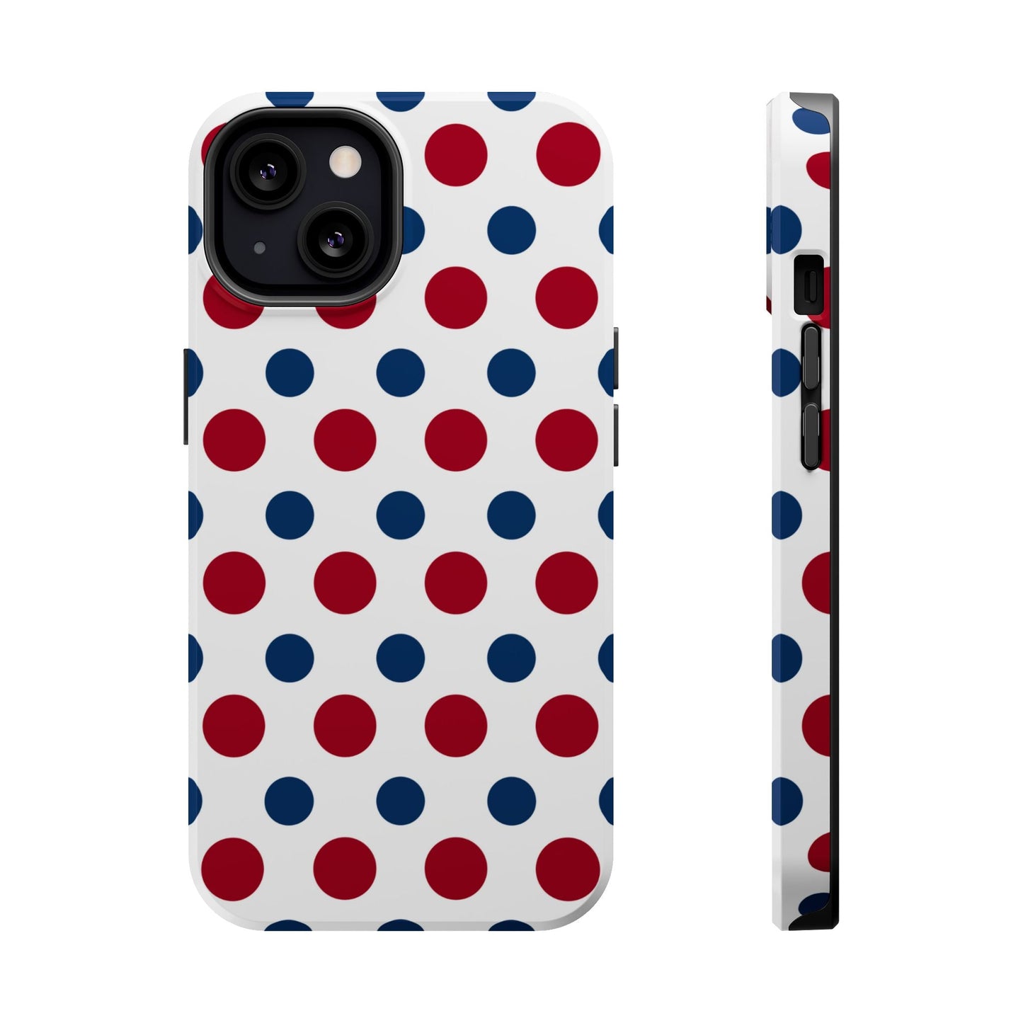 Patriotic Navy, White, and Red Polka Dot MagSafe iPhone Case - BOGO Cases