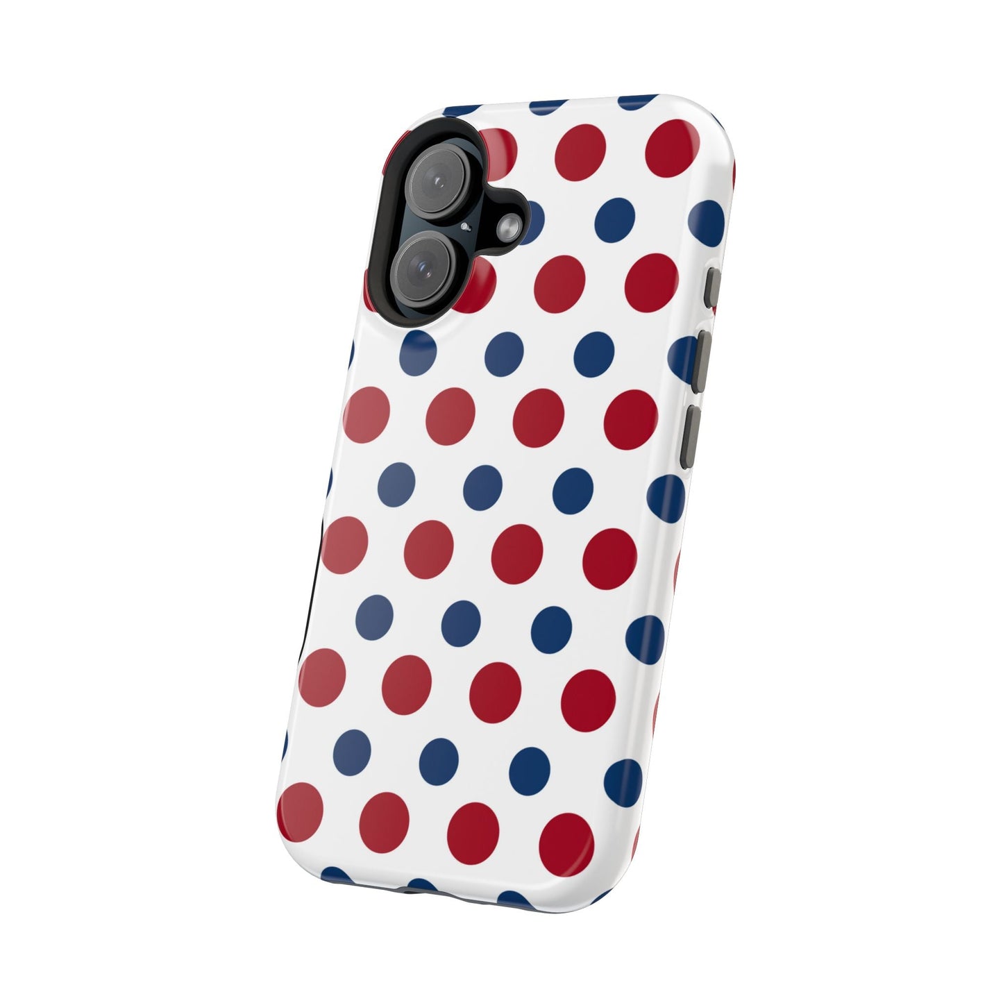 Patriotic Navy, White, and Red Polka Dot MagSafe iPhone Case - BOGO Cases