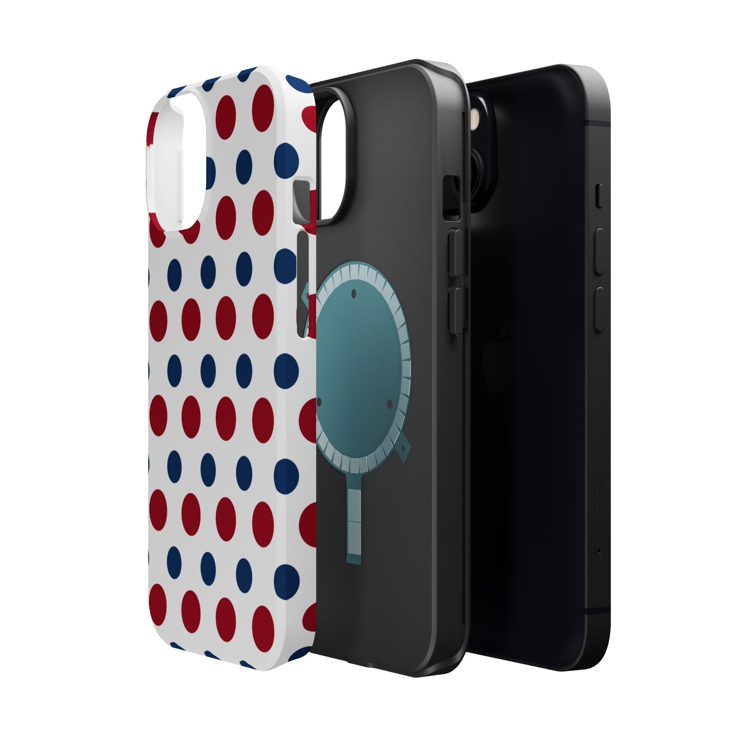 Patriotic Navy, White, and Red Polka Dot MagSafe iPhone Case - BOGO Cases