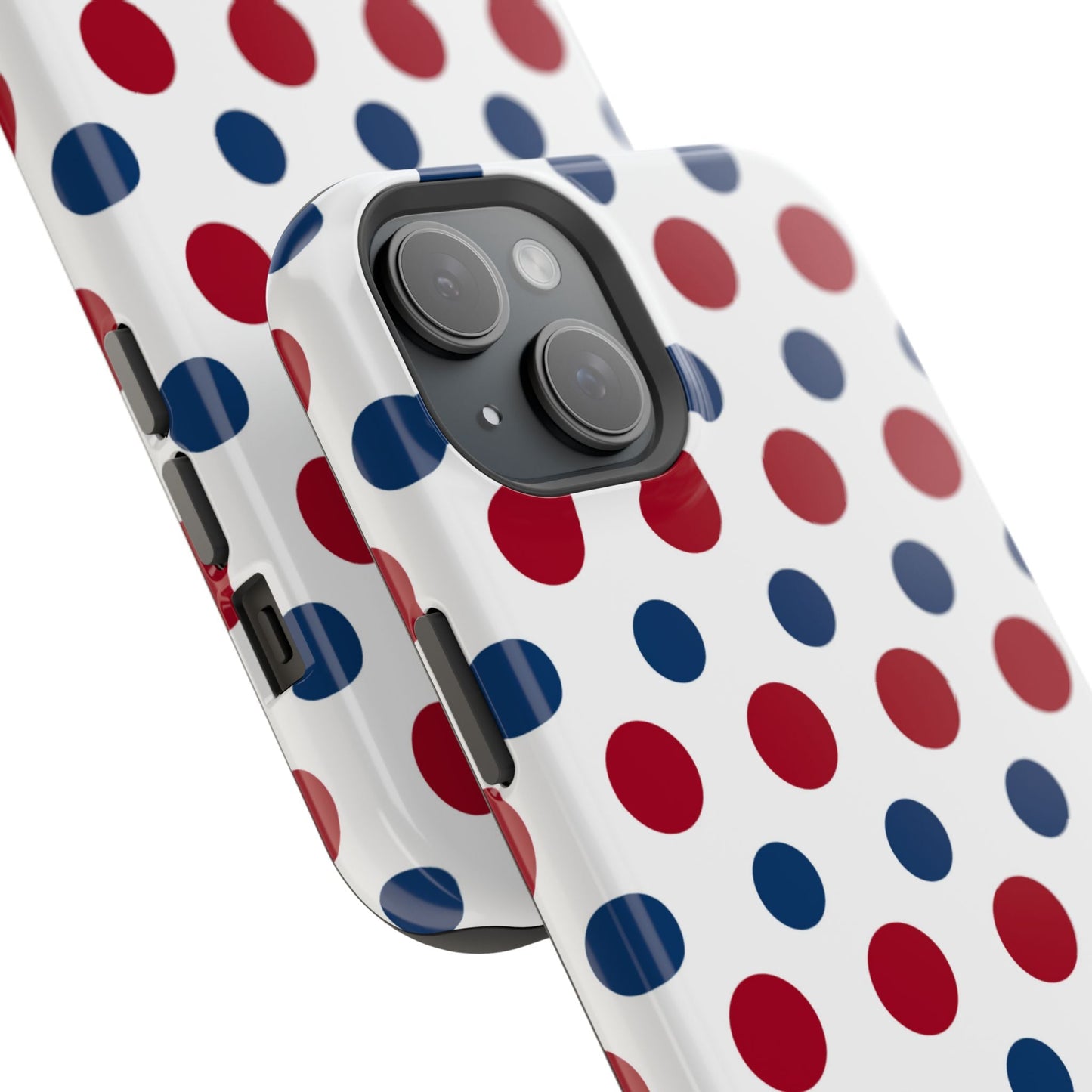 Patriotic Navy, White, and Red Polka Dot MagSafe iPhone Case - BOGO Cases
