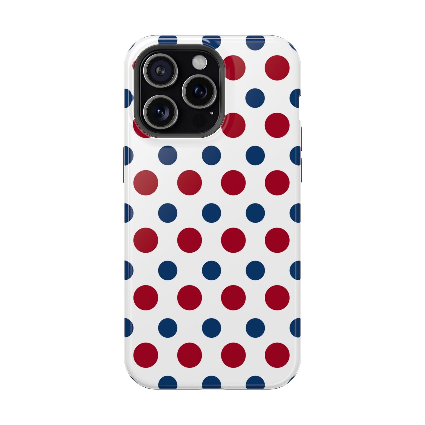 Patriotic Navy, White, and Red Polka Dot MagSafe iPhone Case - BOGO Cases