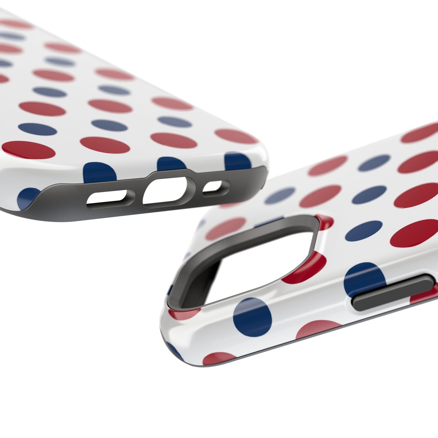 Patriotic Navy, White, and Red Polka Dot MagSafe iPhone Case - BOGO Cases