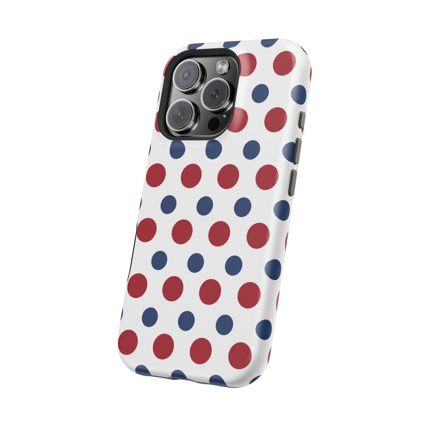 Patriotic Navy, White, and Red Polka Dot MagSafe iPhone Case - BOGO Cases