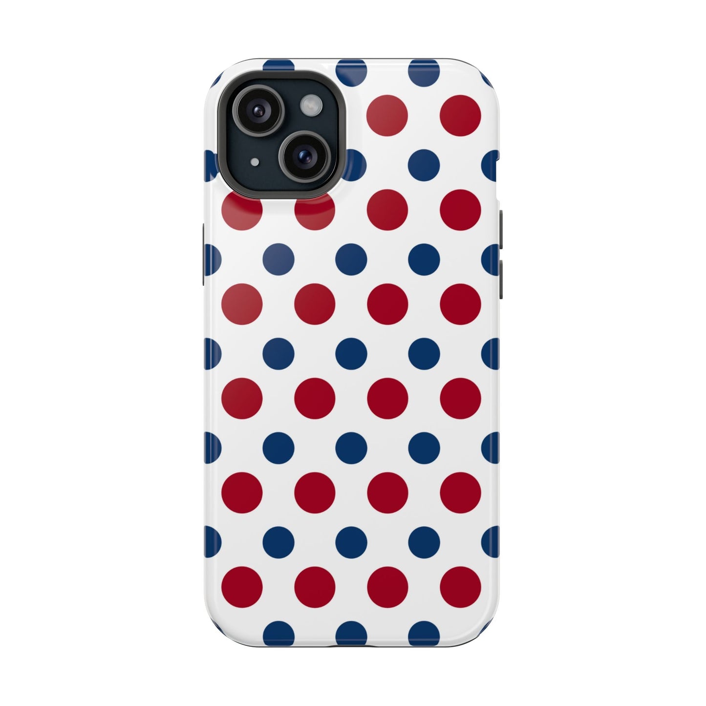 Patriotic Navy, White, and Red Polka Dot MagSafe iPhone Case - BOGO Cases