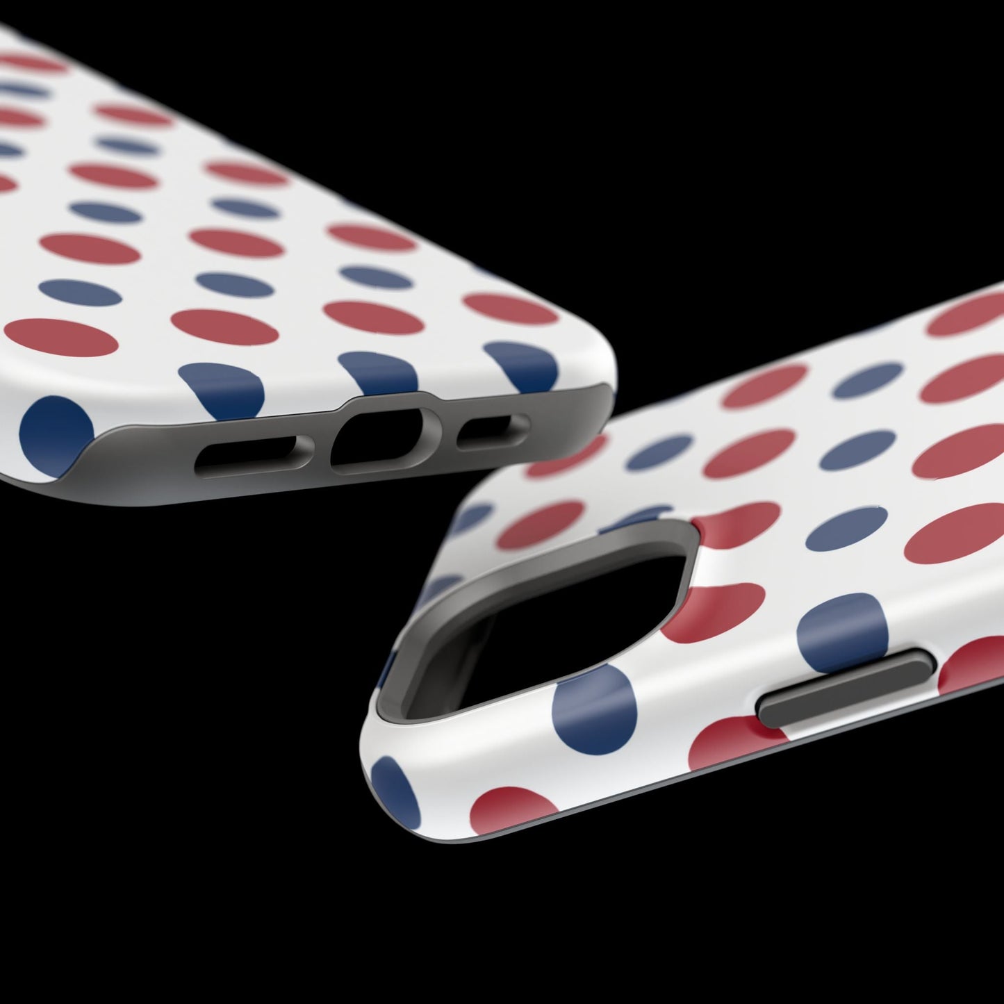 Patriotic Navy, White, and Red Polka Dot MagSafe iPhone Case - BOGO Cases