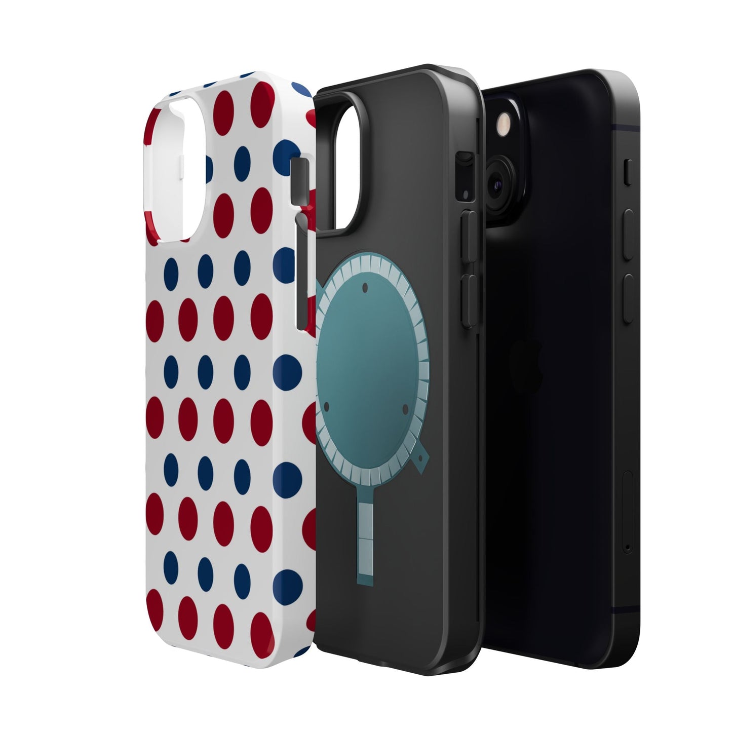 Patriotic Navy, White, and Red Polka Dot MagSafe iPhone Case - BOGO Cases