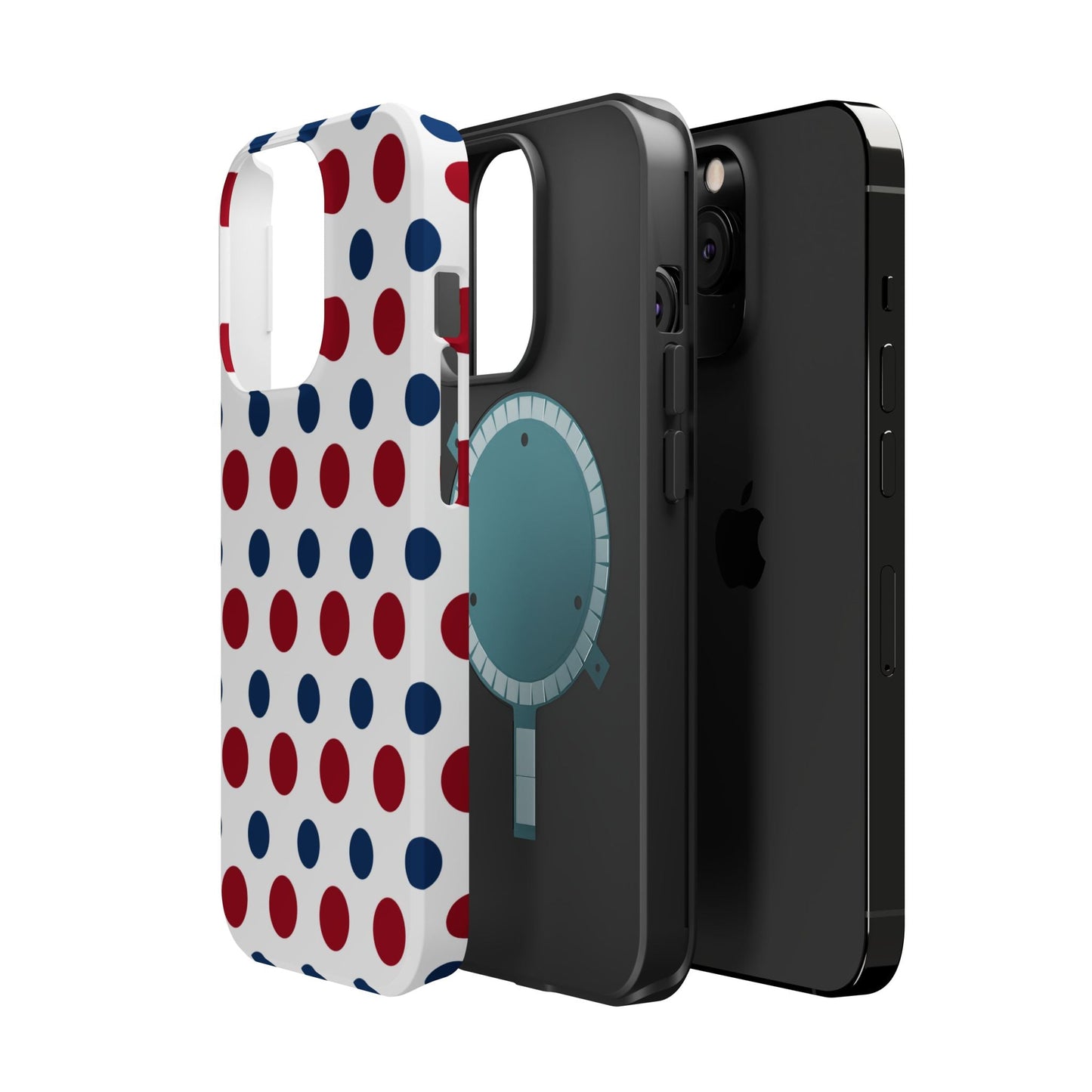 Patriotic Navy, White, and Red Polka Dot MagSafe iPhone Case - BOGO Cases