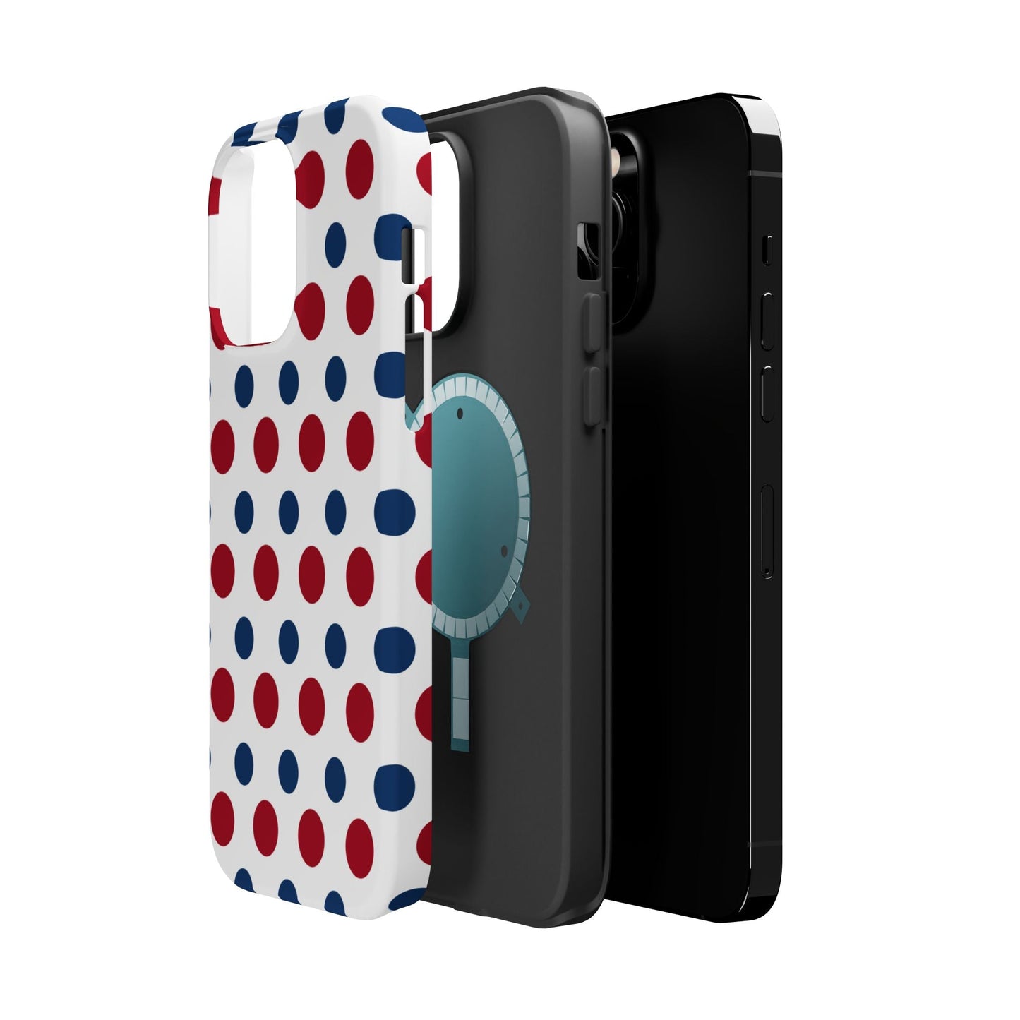 Patriotic Navy, White, and Red Polka Dot MagSafe iPhone Case - BOGO Cases