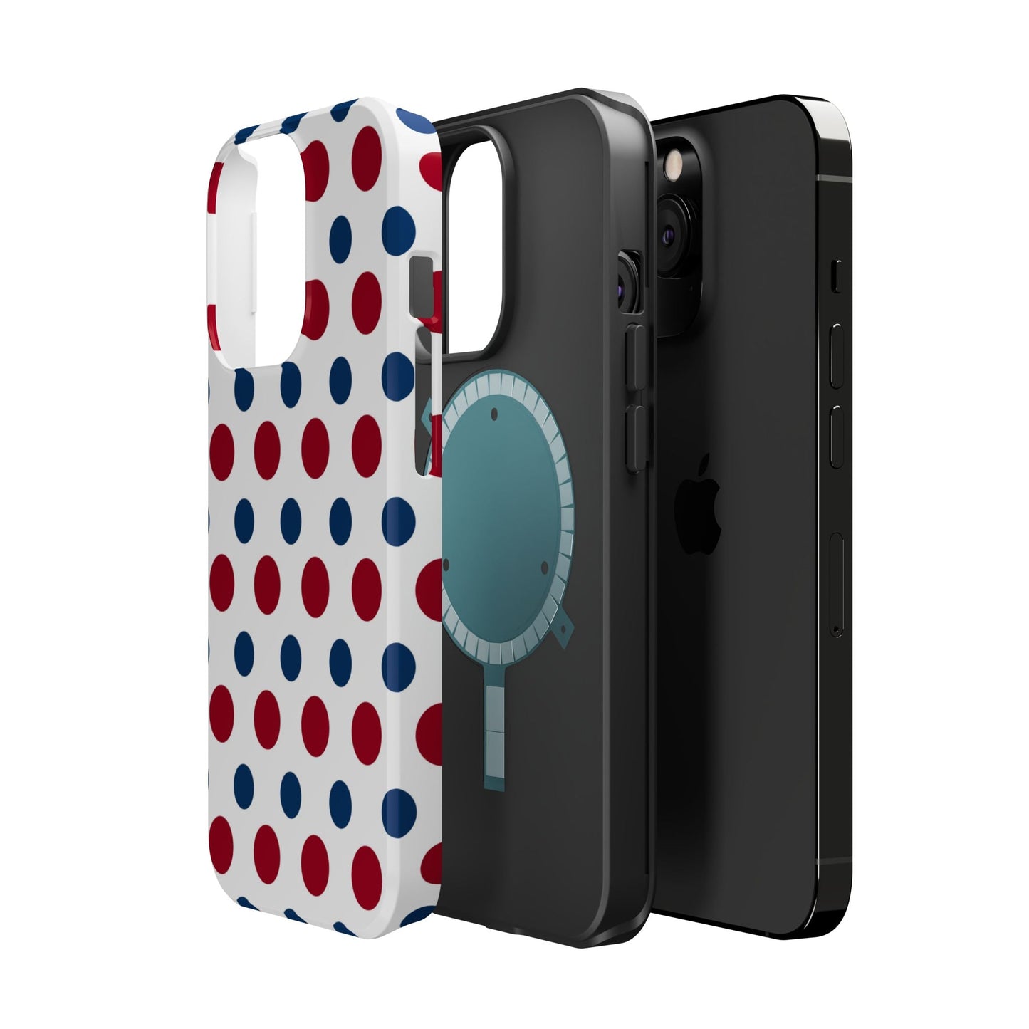 Patriotic Navy, White, and Red Polka Dot MagSafe iPhone Case - BOGO Cases
