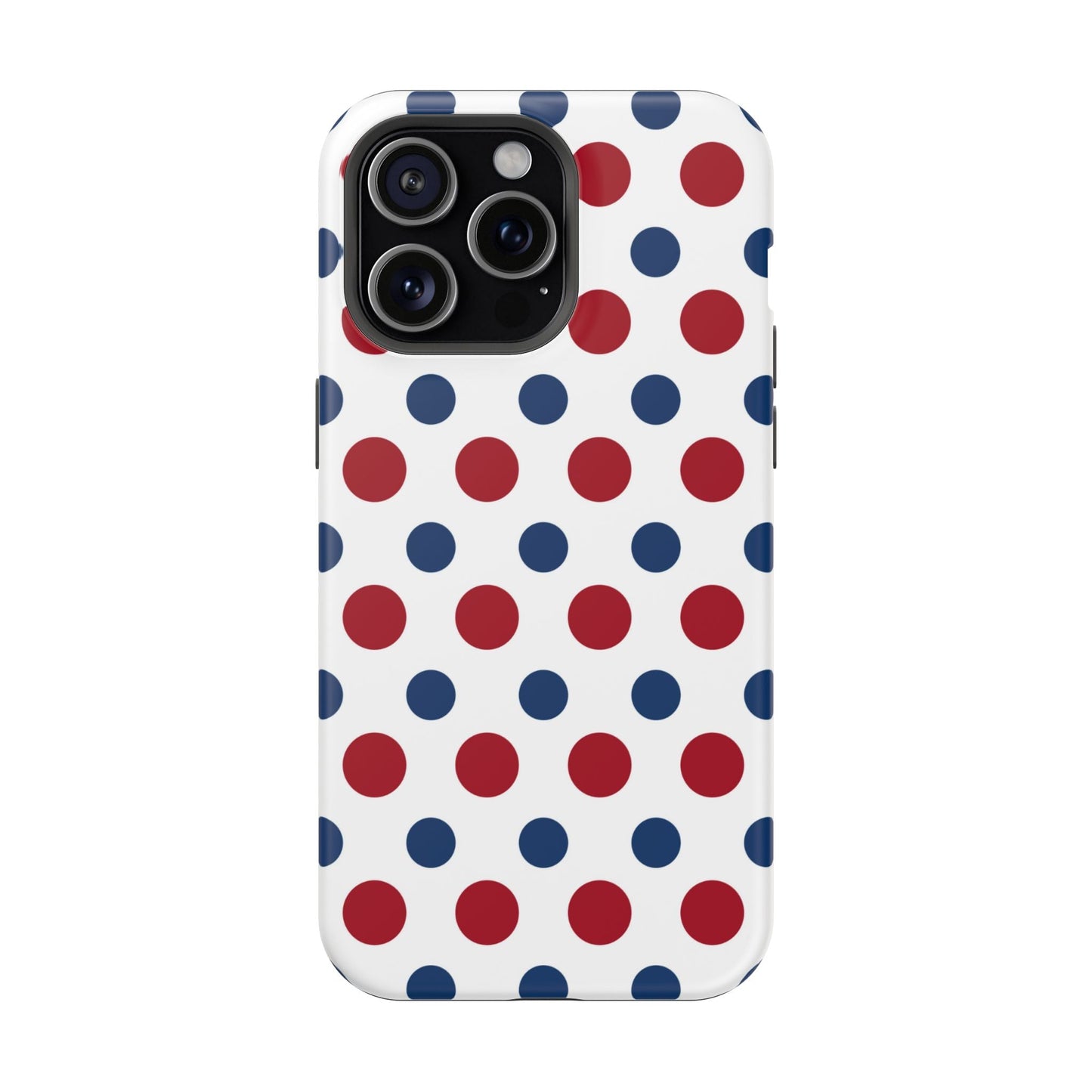 Patriotic Navy, White, and Red Polka Dot MagSafe iPhone Case - BOGO Cases