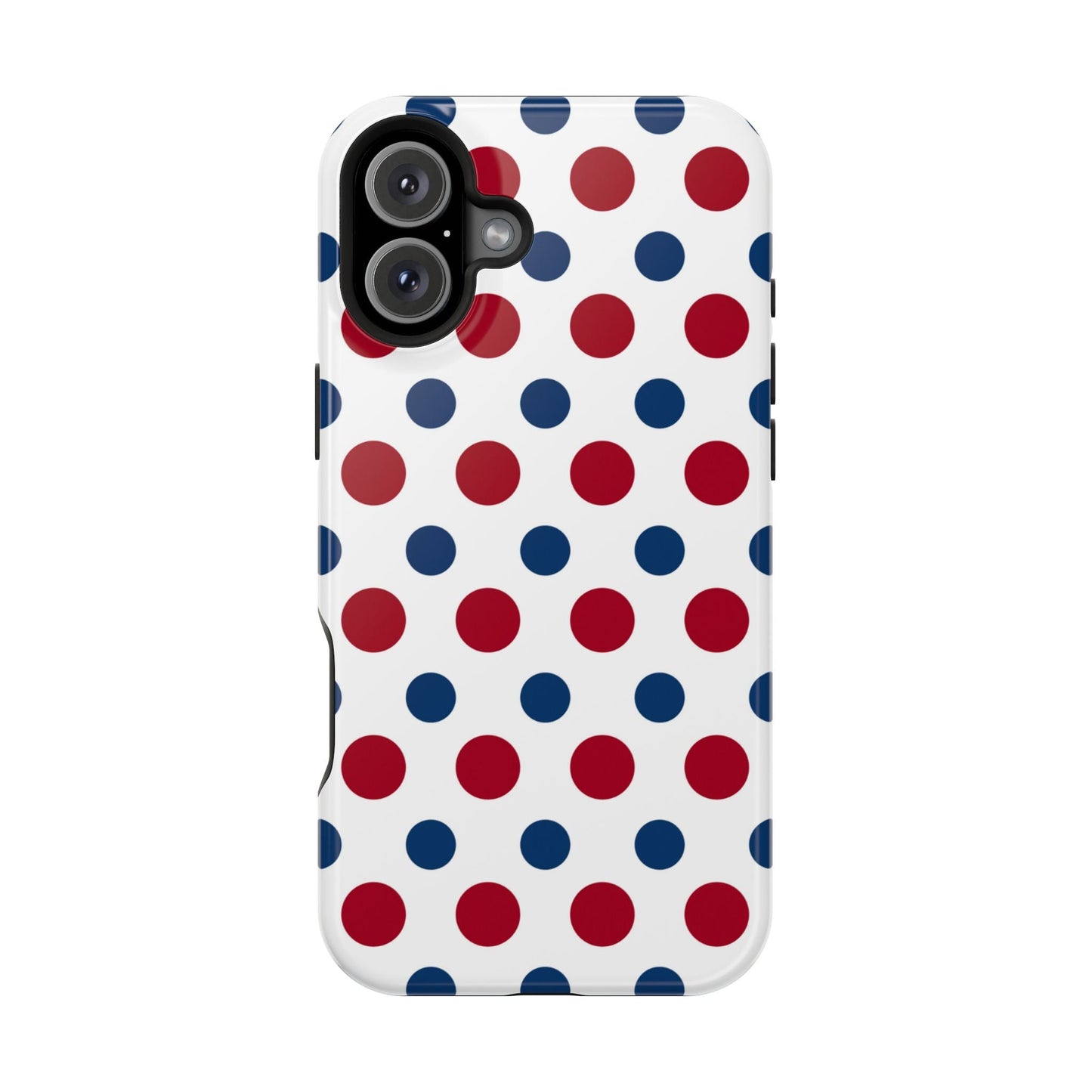 Patriotic Navy, White, and Red Polka Dot MagSafe iPhone Case - BOGO Cases