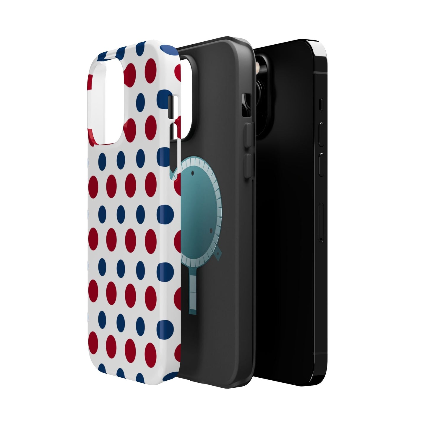 Patriotic Navy, White, and Red Polka Dot MagSafe iPhone Case - BOGO Cases