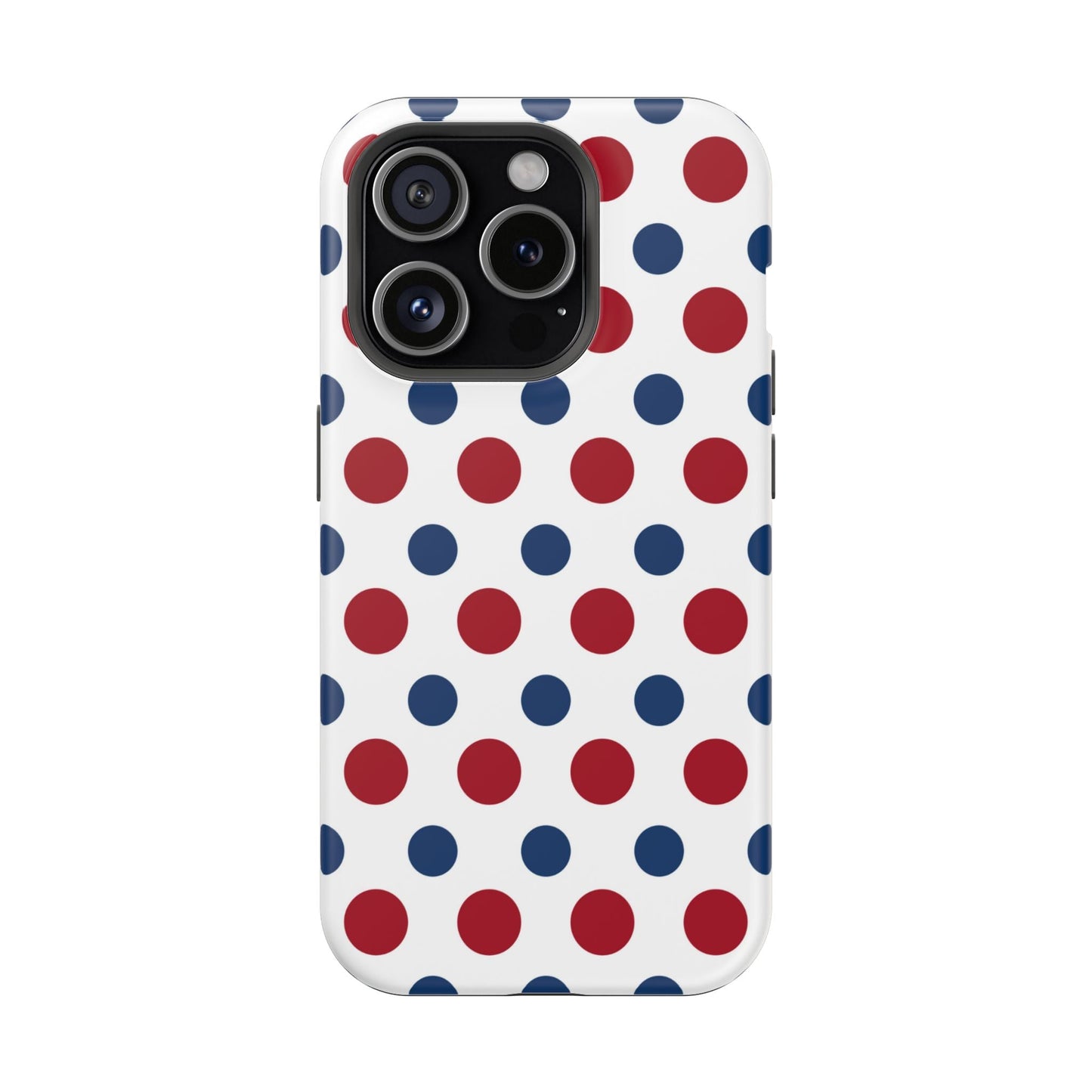 Patriotic Navy, White, and Red Polka Dot MagSafe iPhone Case - BOGO Cases