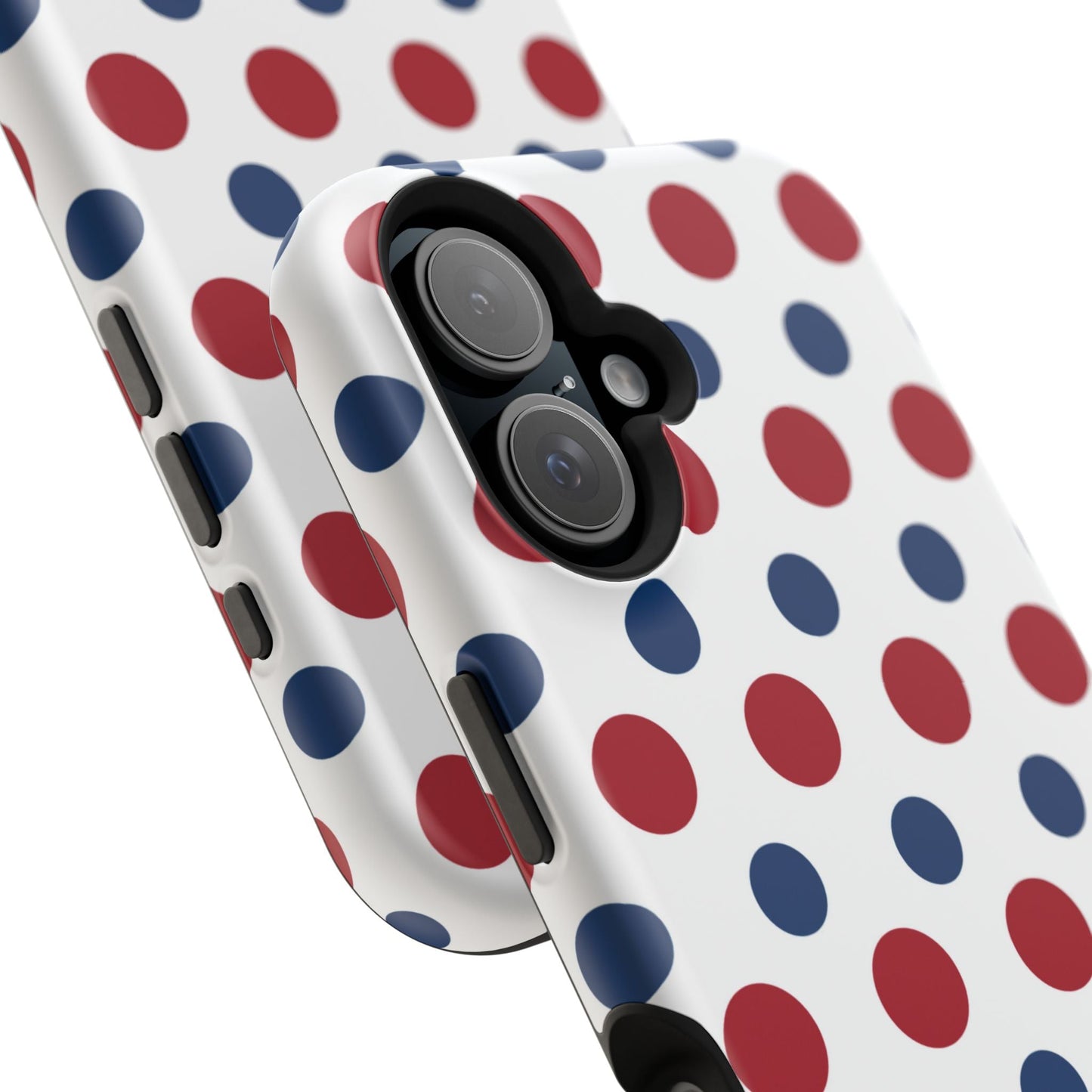 Patriotic Navy, White, and Red Polka Dot MagSafe iPhone Case - BOGO Cases