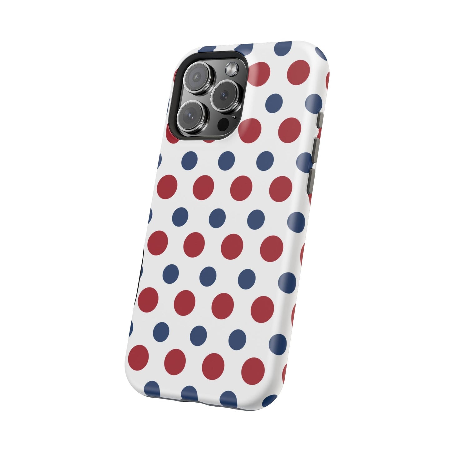Patriotic Navy, White, and Red Polka Dot MagSafe iPhone Case - BOGO Cases