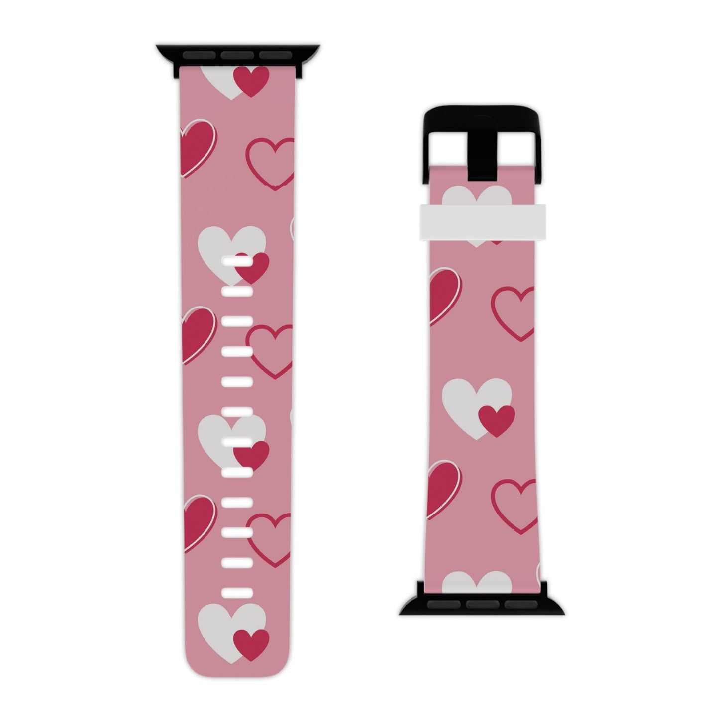 Pink and Red Hearts Apple Watch Band - BOGO Cases