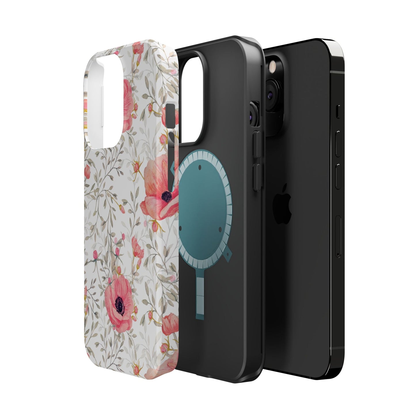 Pink Floral Watercolor MagSafe iPhone Case – Elegant Blossom Design with Magnetic Compatibility - BOGO Cases