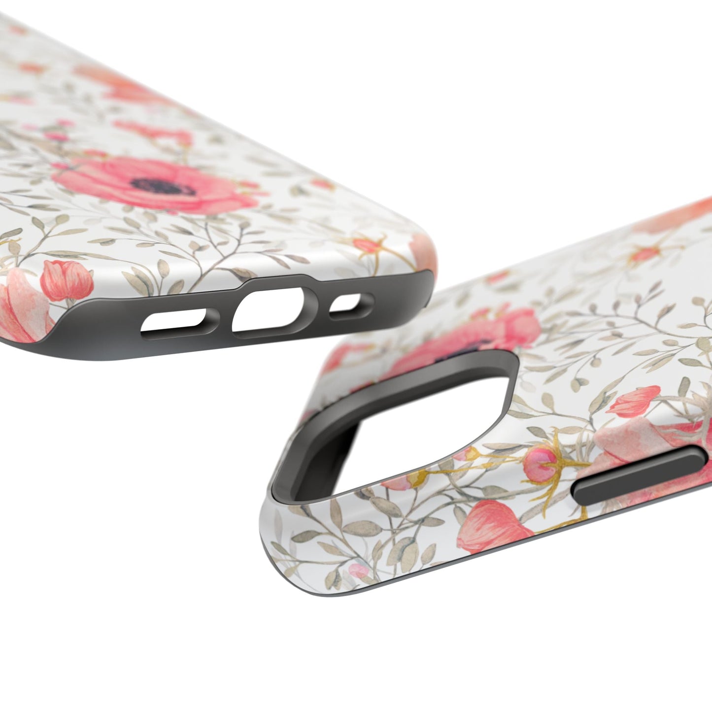 Pink Floral Watercolor MagSafe iPhone Case – Elegant Blossom Design with Magnetic Compatibility - BOGO Cases