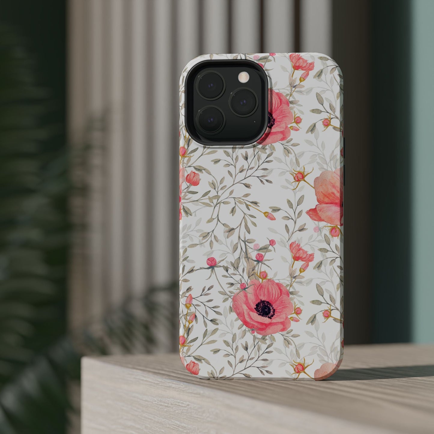 Pink Floral Watercolor MagSafe iPhone Case – Elegant Blossom Design with Magnetic Compatibility - BOGO Cases