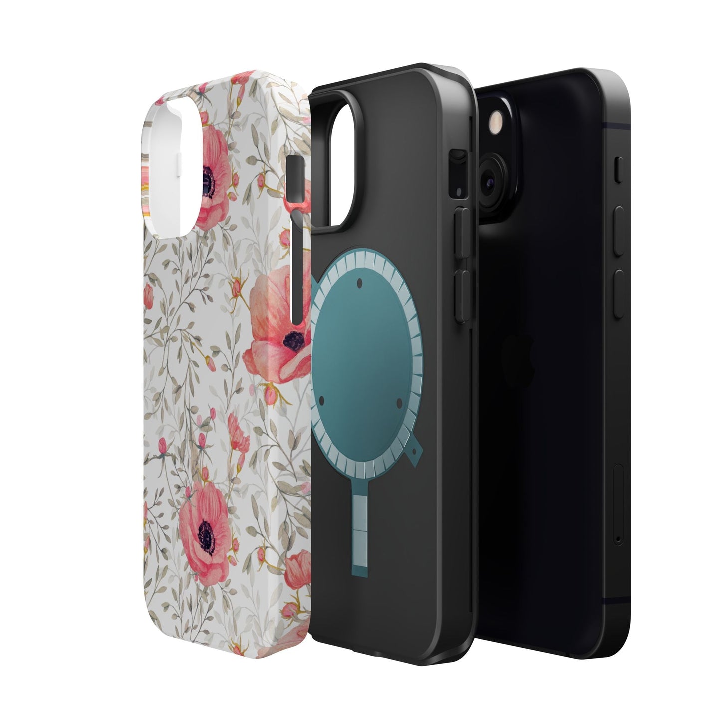 Pink Floral Watercolor MagSafe iPhone Case – Elegant Blossom Design with Magnetic Compatibility - BOGO Cases