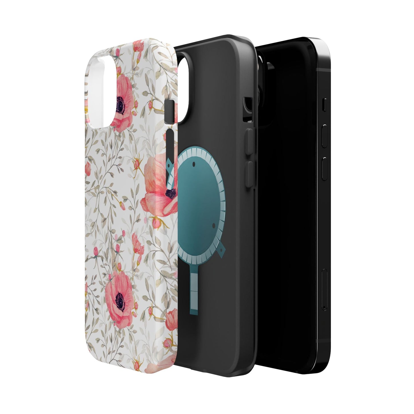Pink Floral Watercolor MagSafe iPhone Case – Elegant Blossom Design with Magnetic Compatibility - BOGO Cases