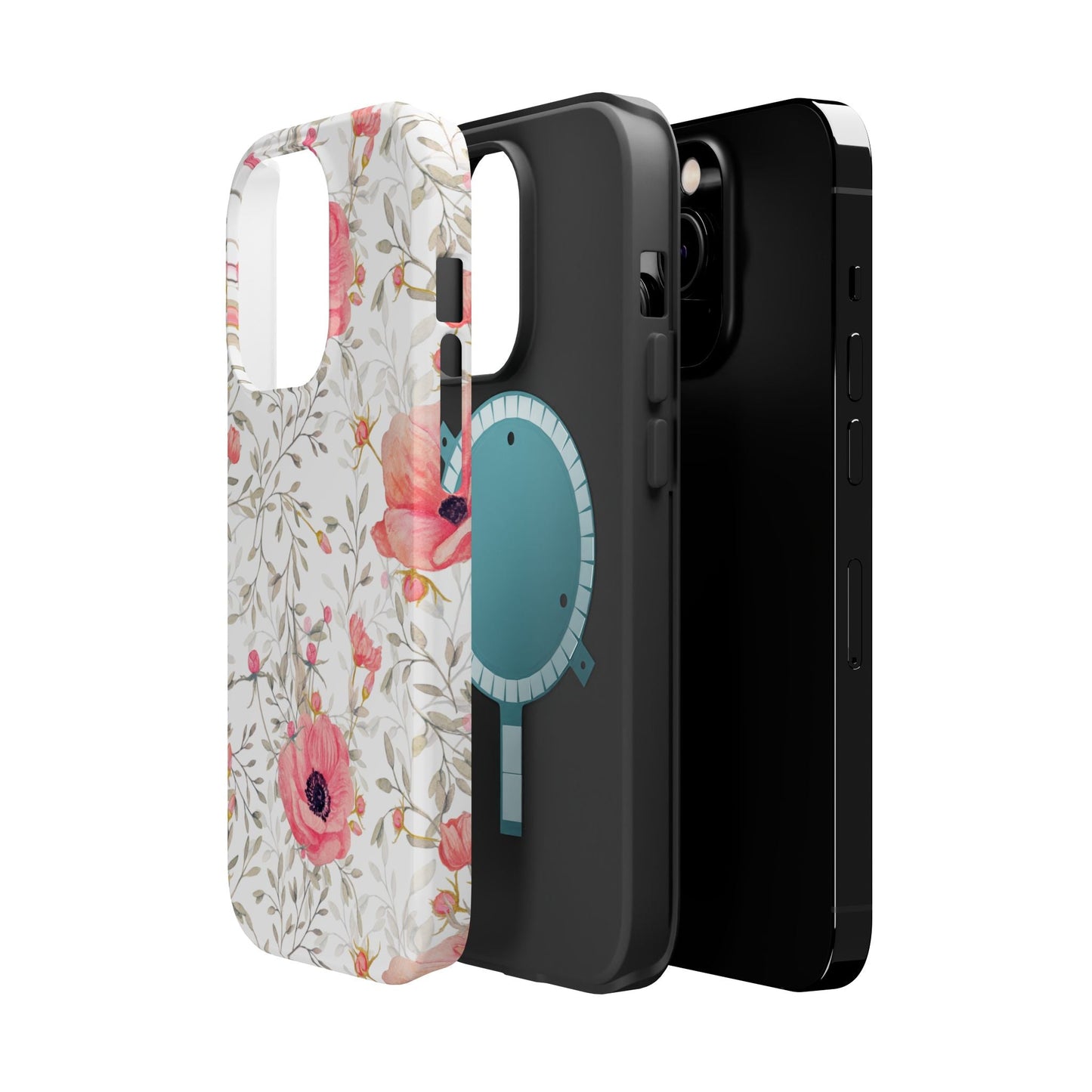 Pink Floral Watercolor MagSafe iPhone Case – Elegant Blossom Design with Magnetic Compatibility - BOGO Cases