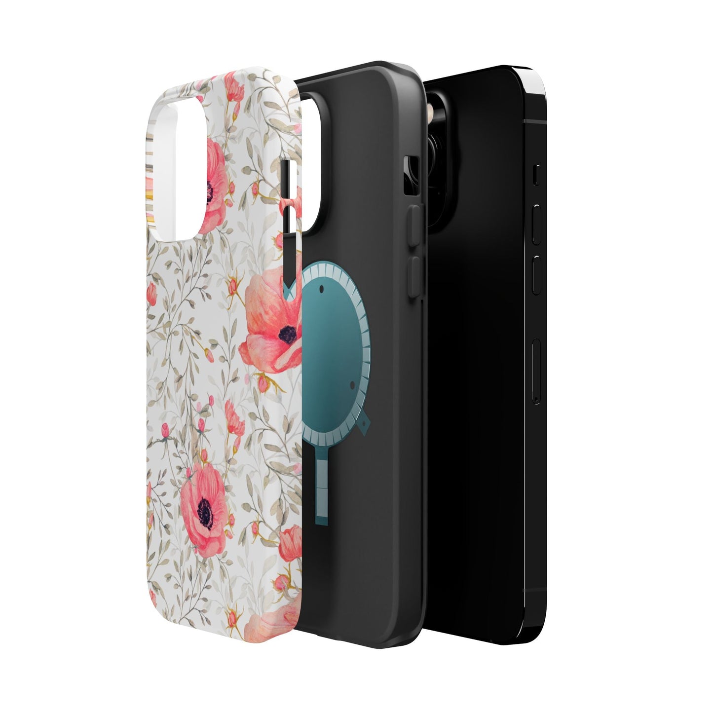 Pink Floral Watercolor MagSafe iPhone Case – Elegant Blossom Design with Magnetic Compatibility - BOGO Cases