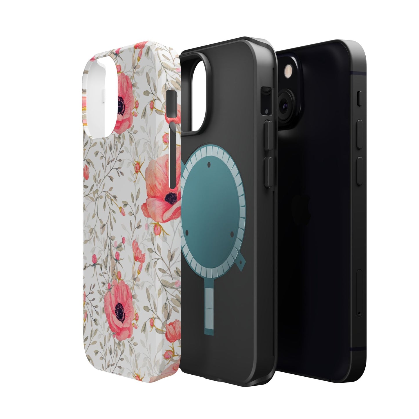 Pink Floral Watercolor MagSafe iPhone Case – Elegant Blossom Design with Magnetic Compatibility - BOGO Cases