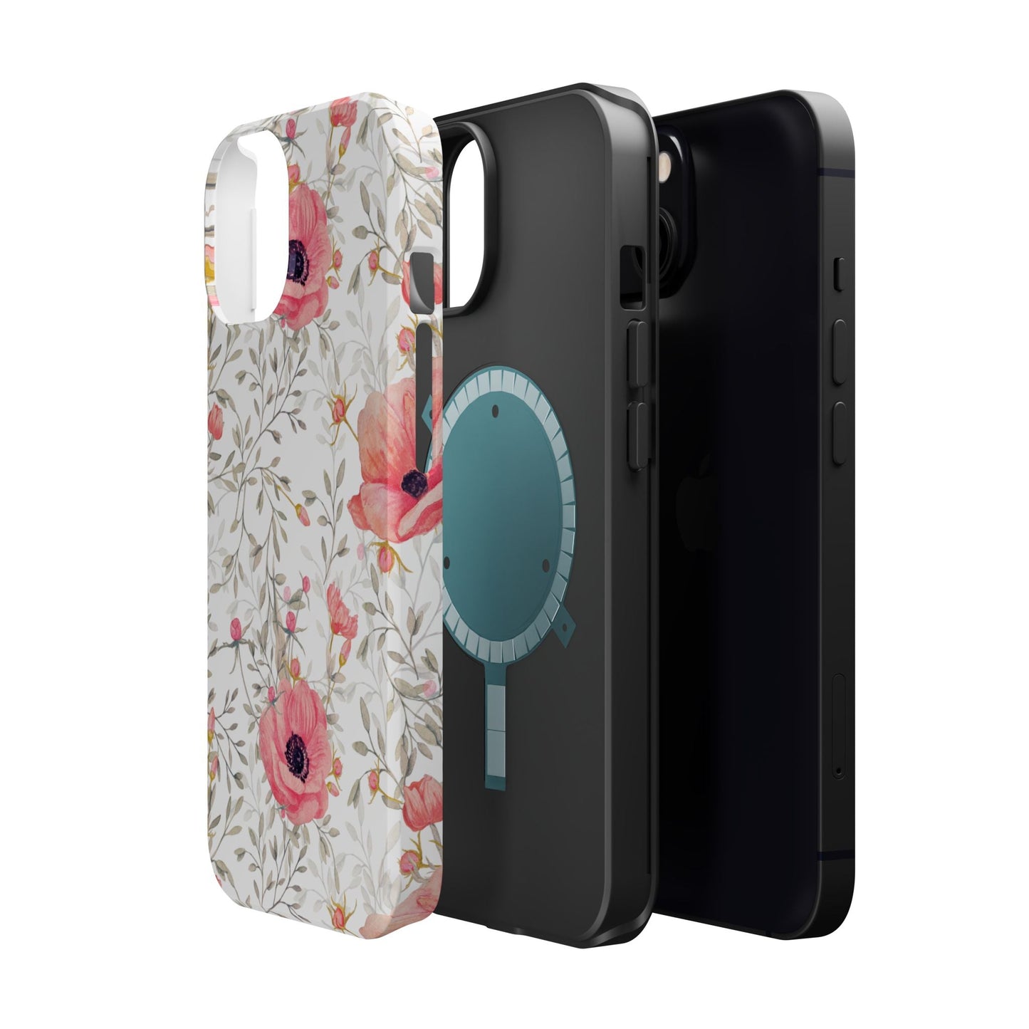 Pink Floral Watercolor MagSafe iPhone Case – Elegant Blossom Design with Magnetic Compatibility - BOGO Cases