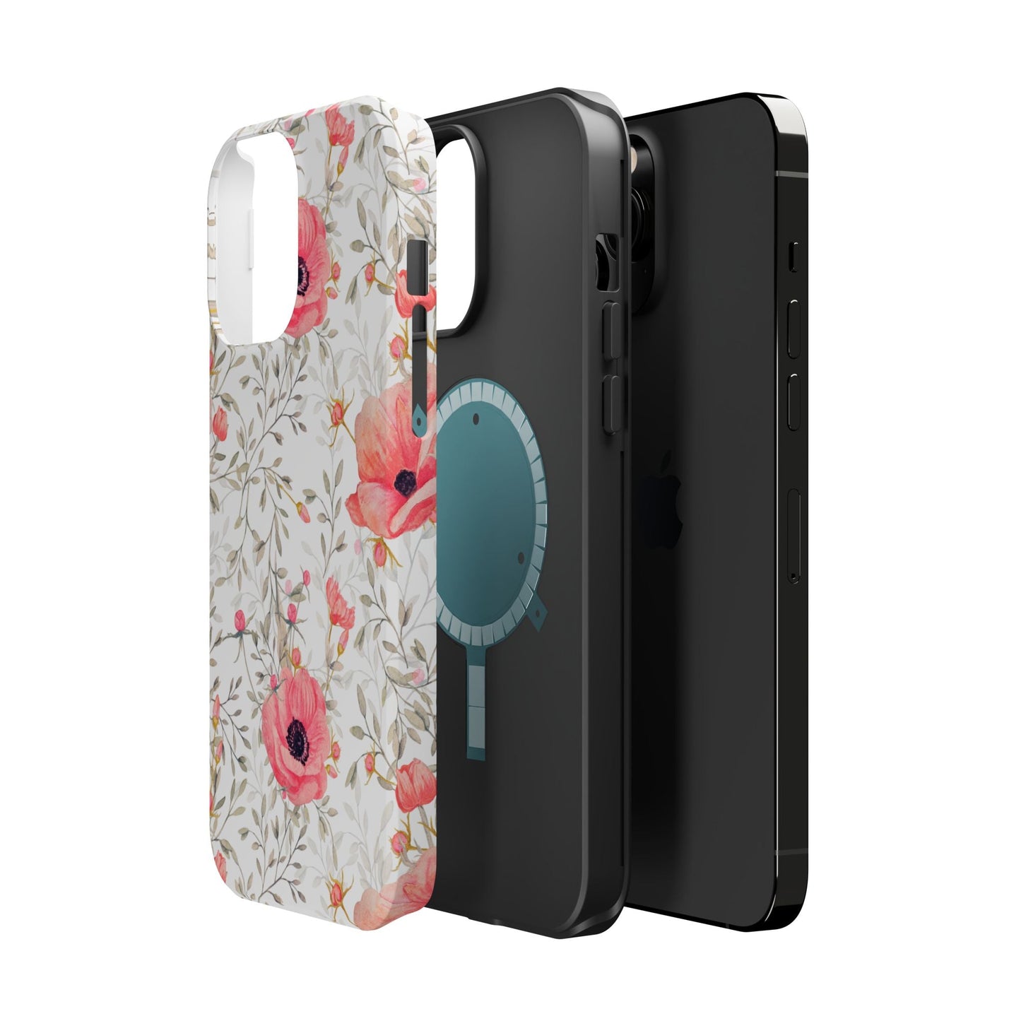 Pink Floral Watercolor MagSafe iPhone Case – Elegant Blossom Design with Magnetic Compatibility - BOGO Cases