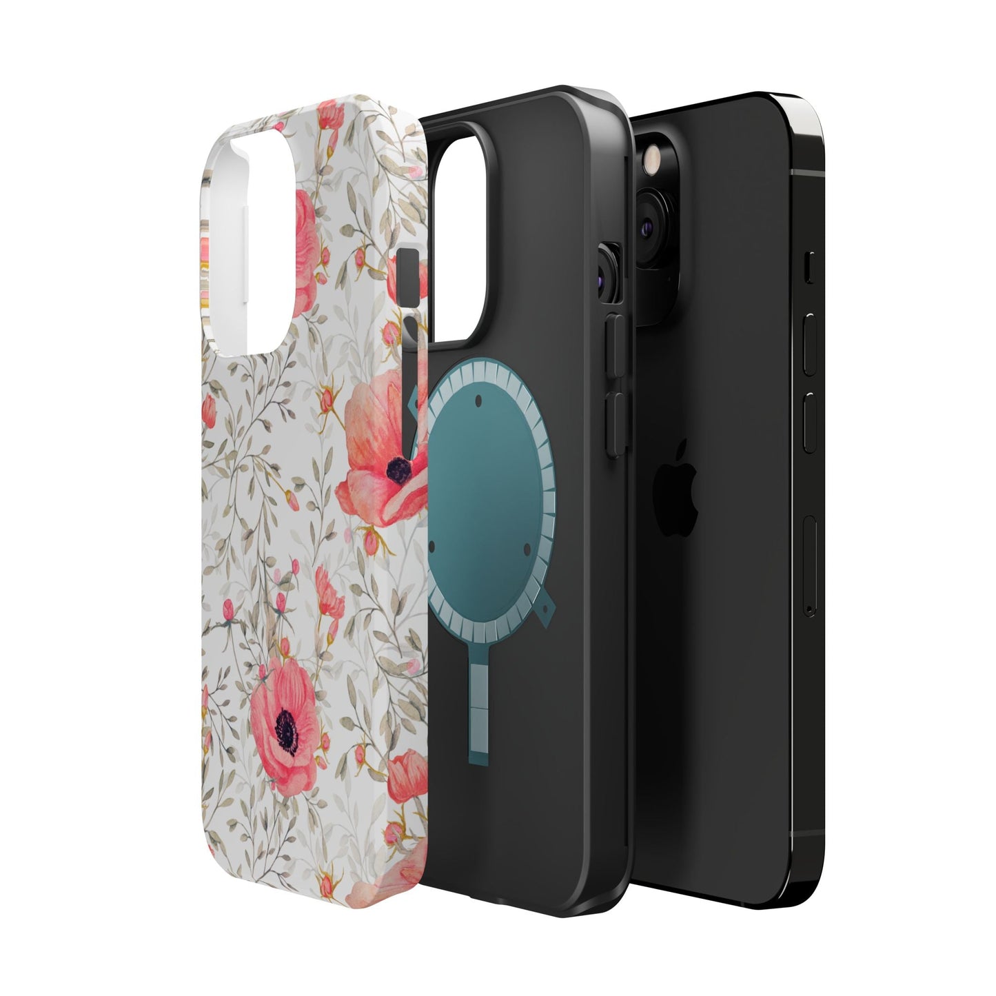 Pink Floral Watercolor MagSafe iPhone Case – Elegant Blossom Design with Magnetic Compatibility - BOGO Cases