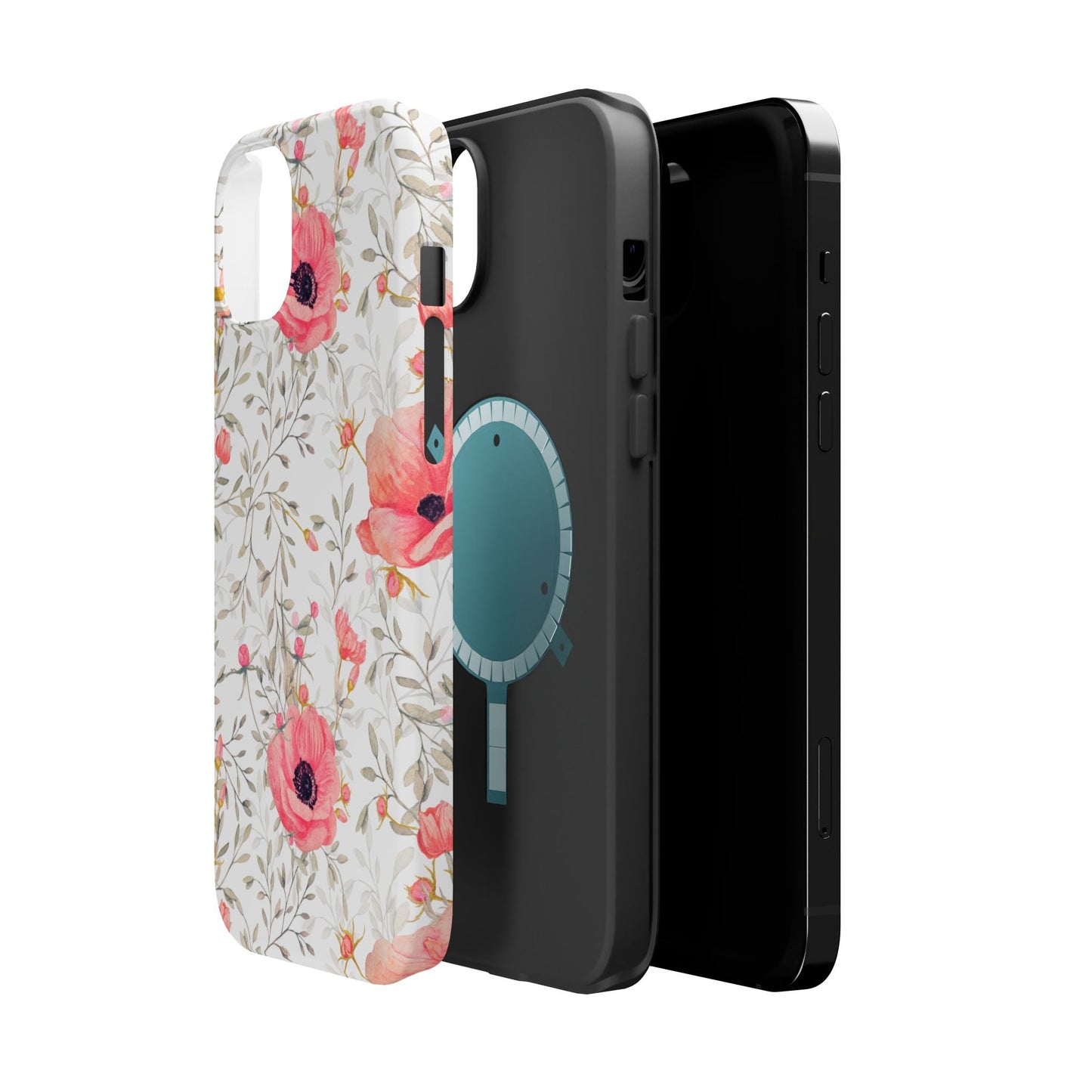 Pink Floral Watercolor MagSafe iPhone Case – Elegant Blossom Design with Magnetic Compatibility - BOGO Cases